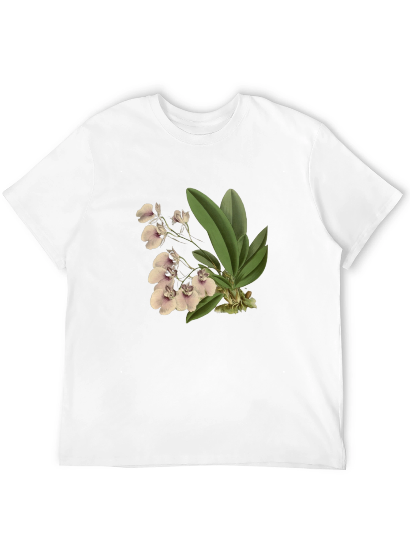 Floral Orchid Graphic Black T-Shirt