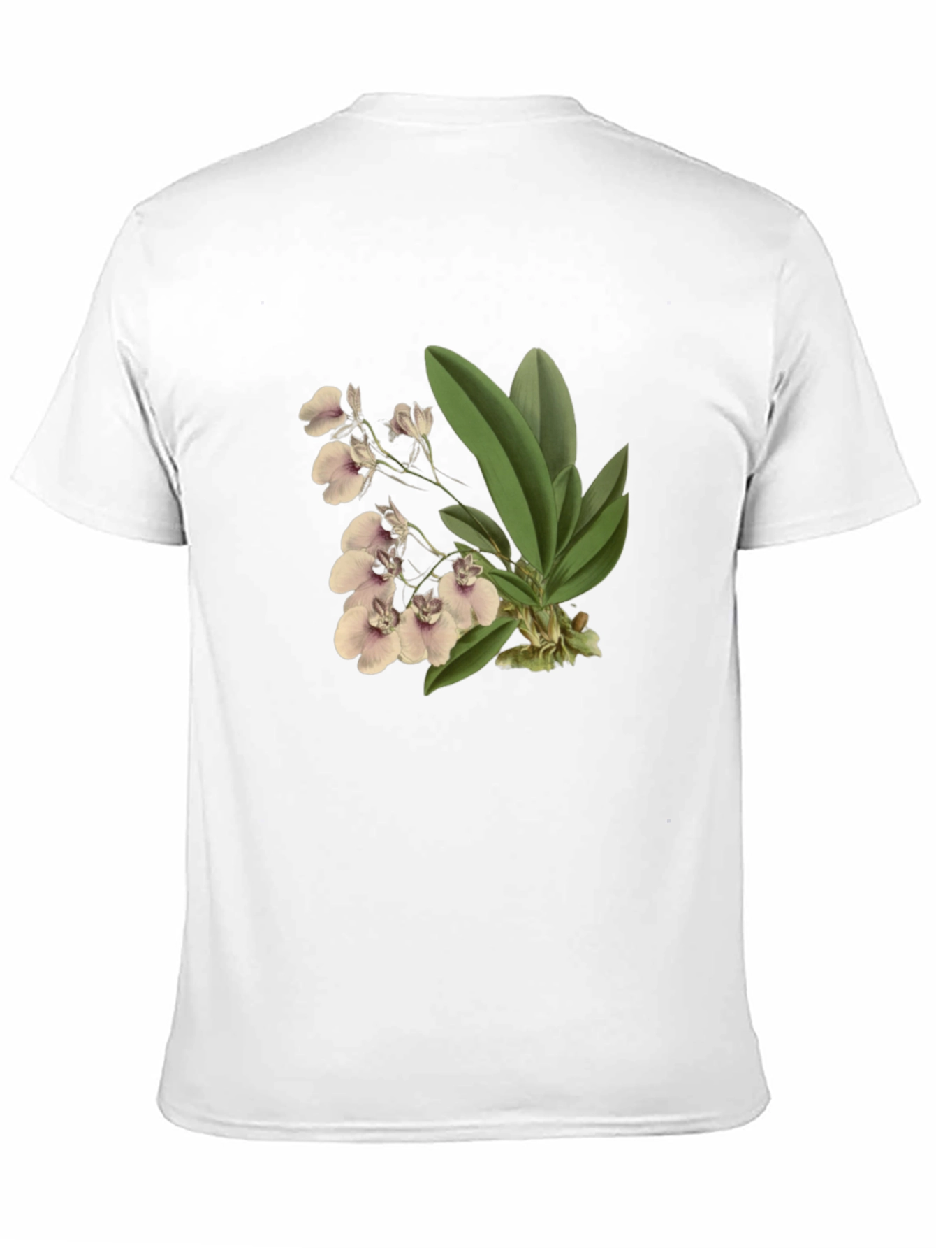 Floral Orchid Graphic Black T-Shirt
