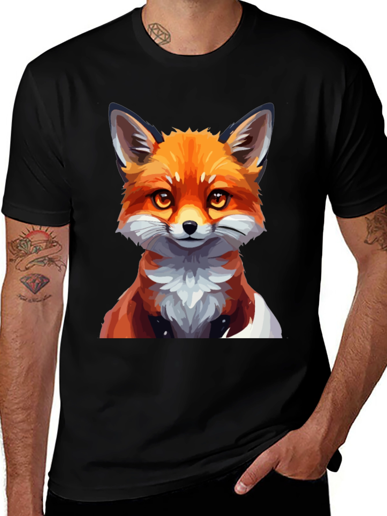 Fox Graphic T-Shirt - Mens Black Tee