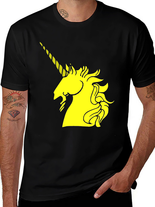 Unicorn Graphic Tee - Black Cotton T-Shirt