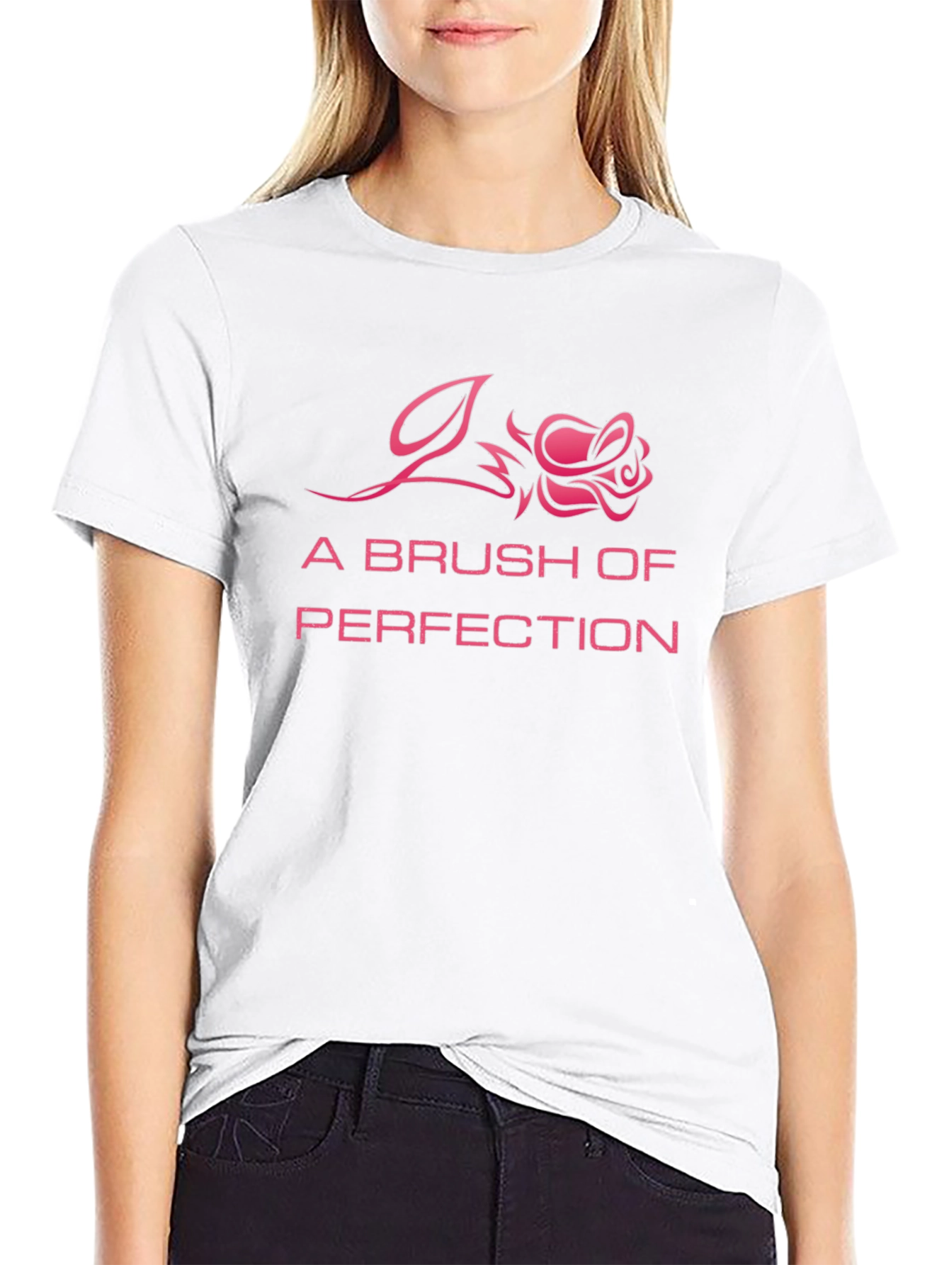 A Brush of Perfection Black Graphic T-Shirt