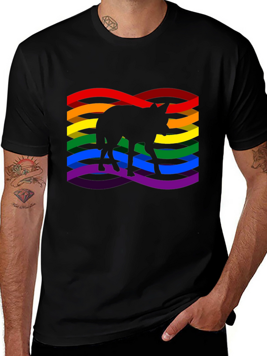 Pride Coyote Graphic T-Shirt - Black Cotton Blend