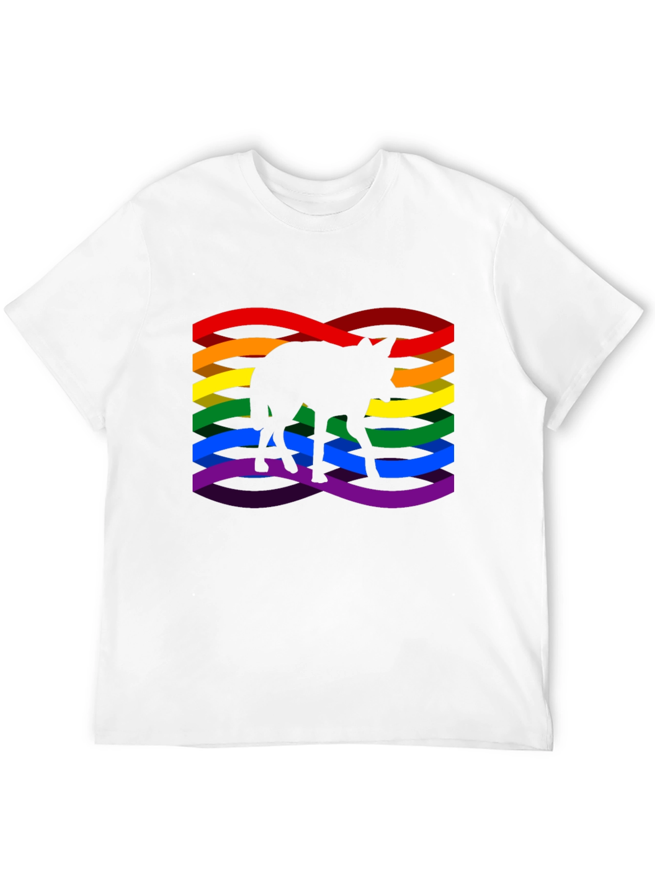 Pride Coyote Graphic T-Shirt - Black Cotton Blend