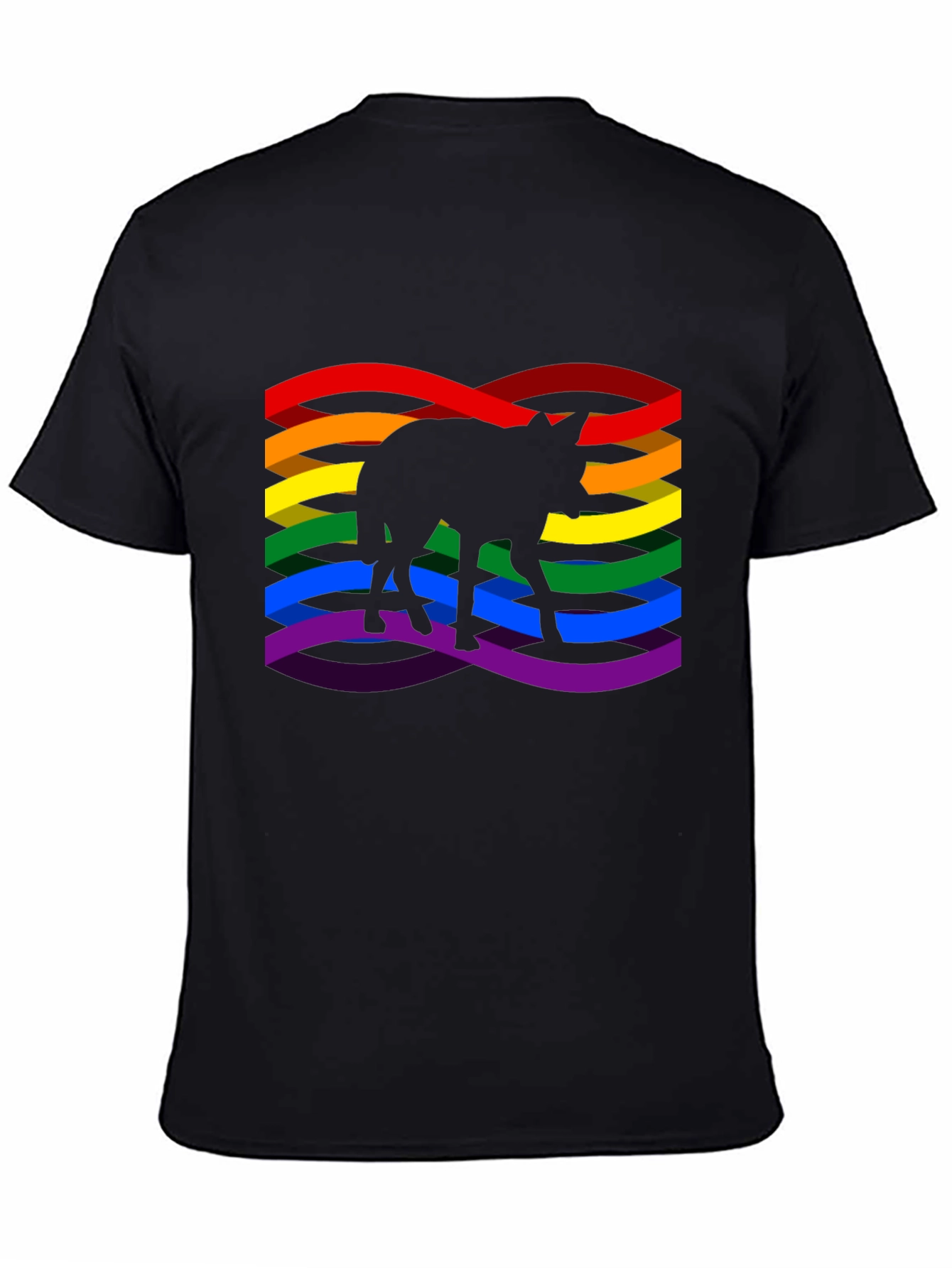 Pride Coyote Graphic T-Shirt - Black Cotton Blend