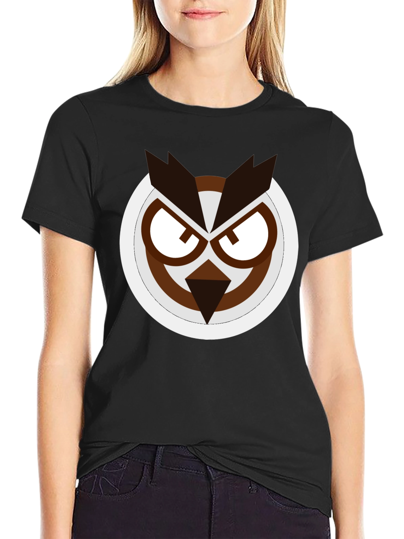 Owl Graphic Black T-Shirt