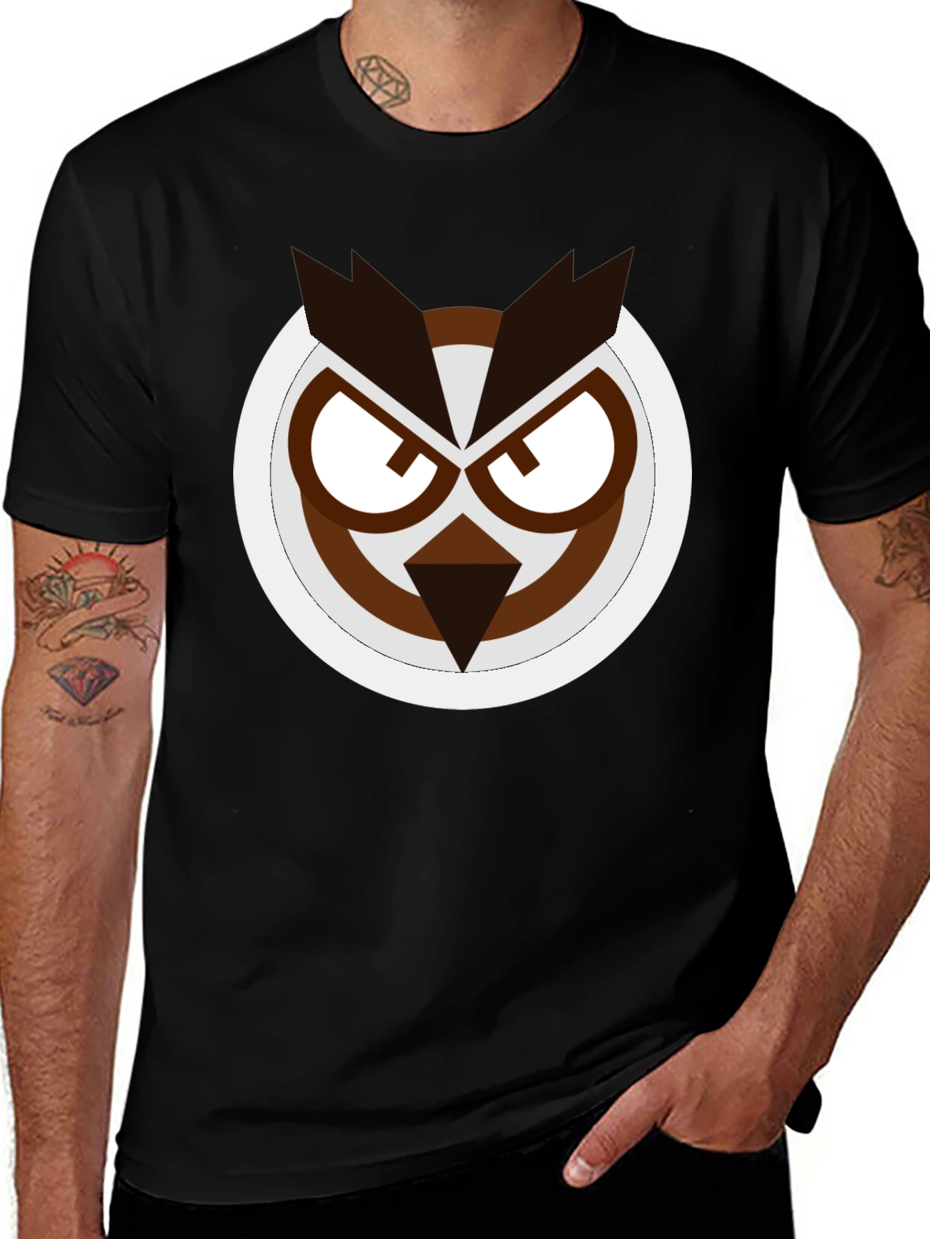 Owl Graphic Black T-Shirt