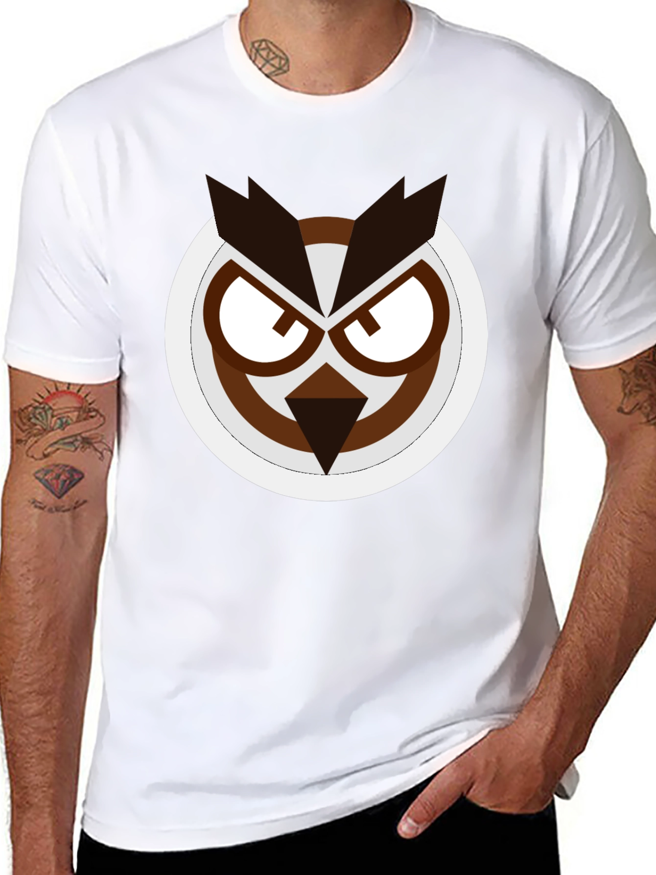 Owl Graphic Black T-Shirt