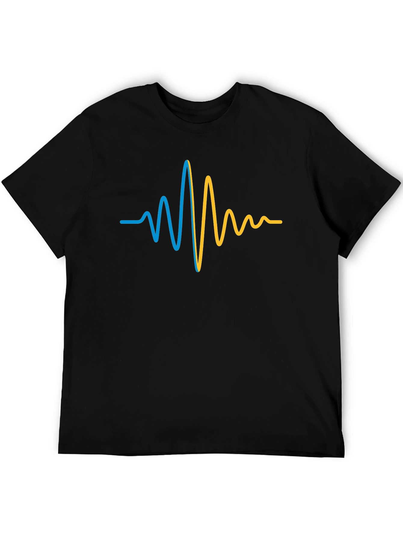 Ukraine Heartbeat T-Shirt - Black Cotton Tee