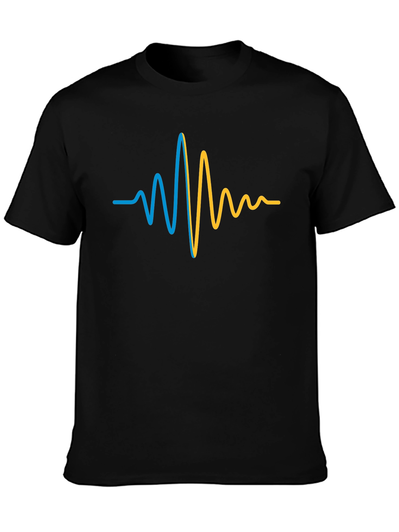 Ukraine Heartbeat T-Shirt - Black Cotton Tee