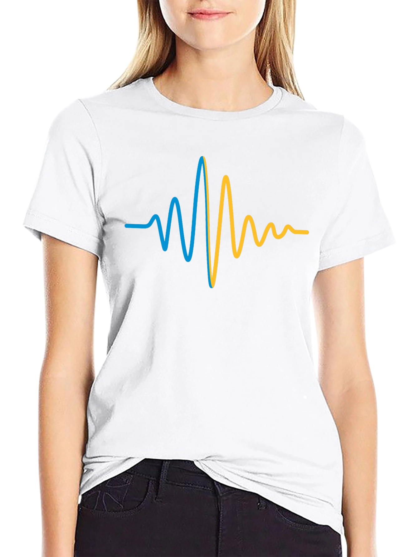 Ukraine Heartbeat T-Shirt - Black Cotton Tee