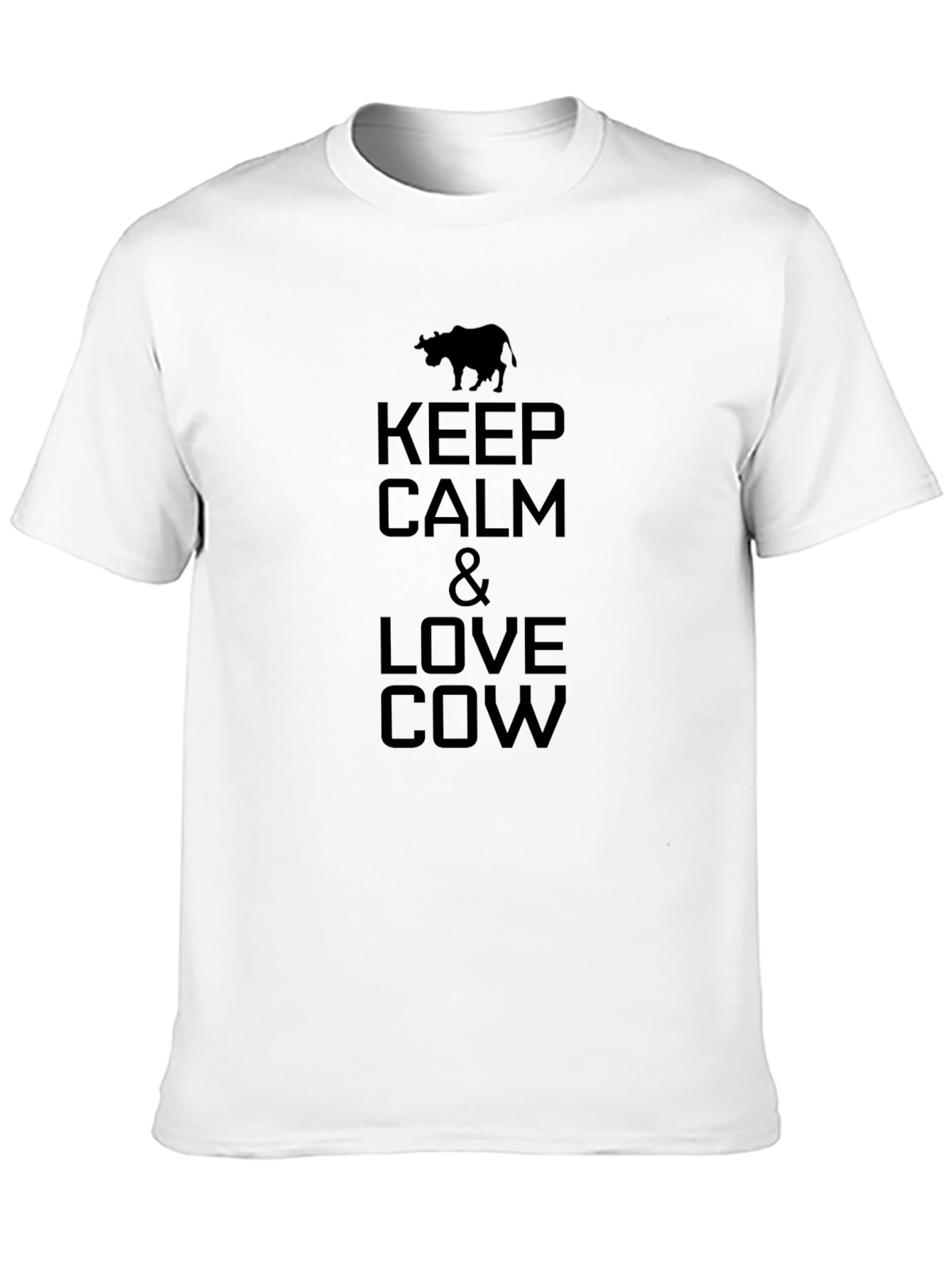 Keep Calm & Love Cow Black T-Shirt