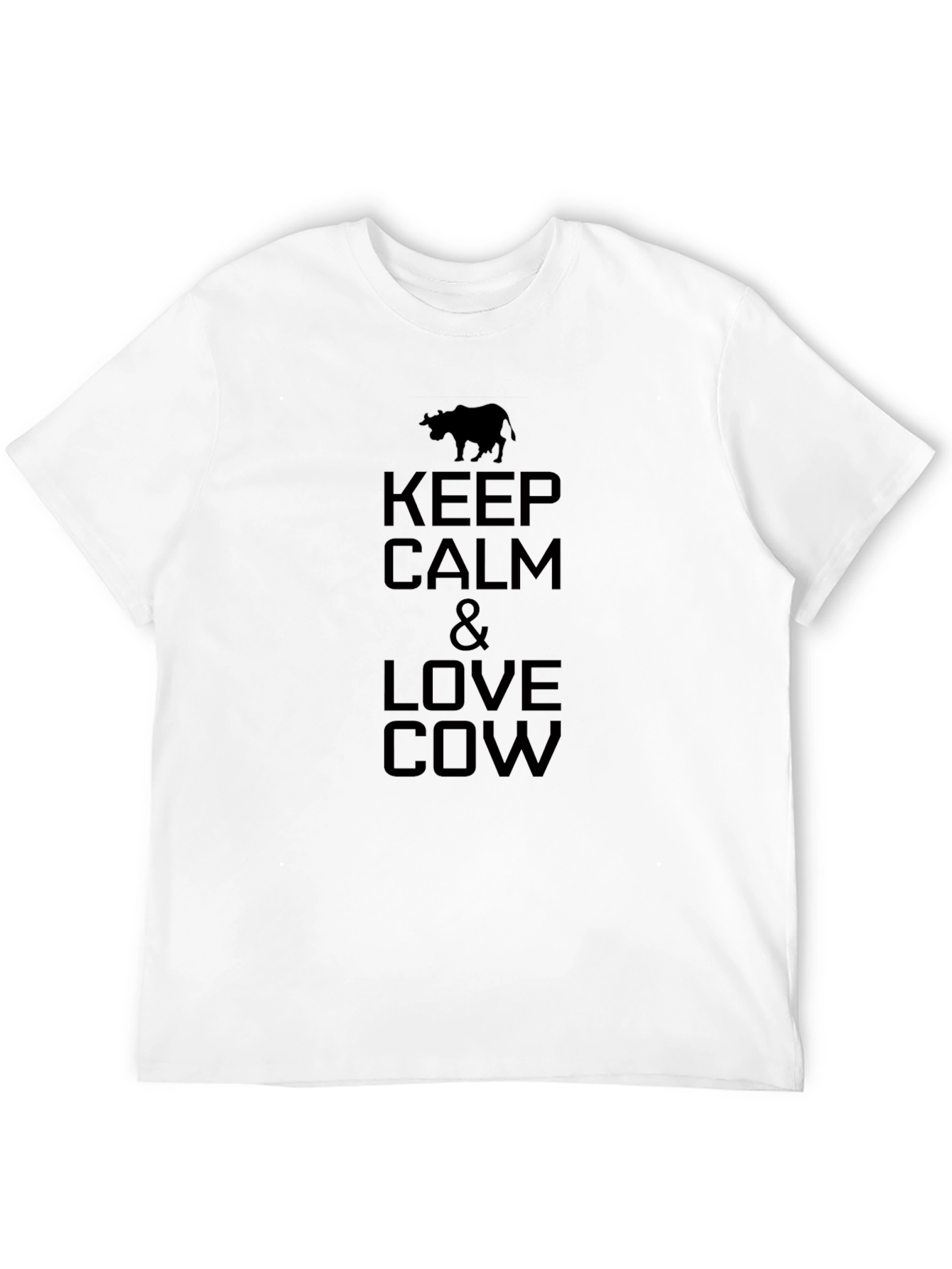 Keep Calm & Love Cow Black T-Shirt