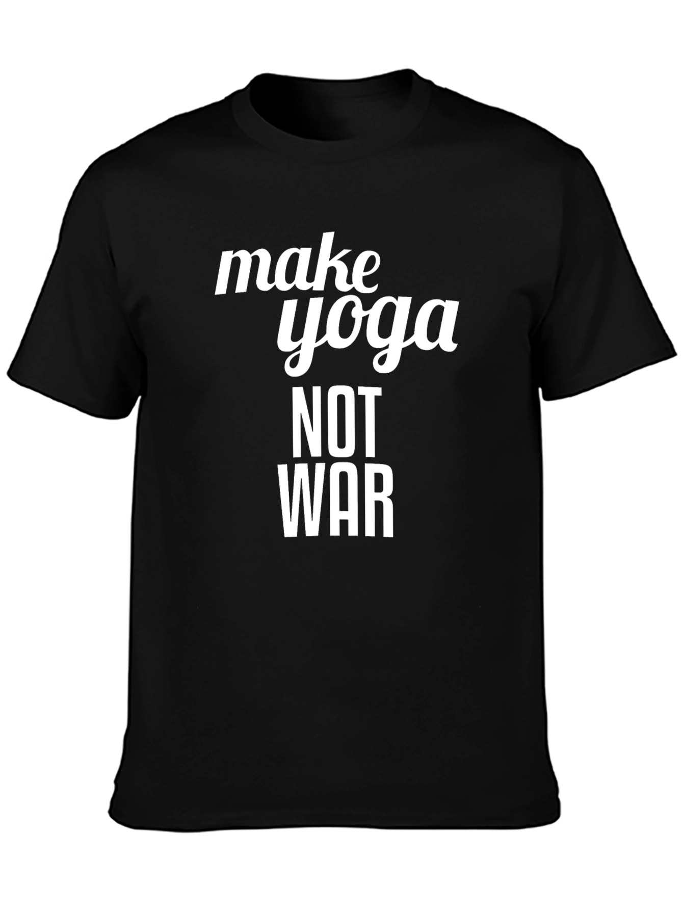 Make Yoga Not War Black T-Shirt