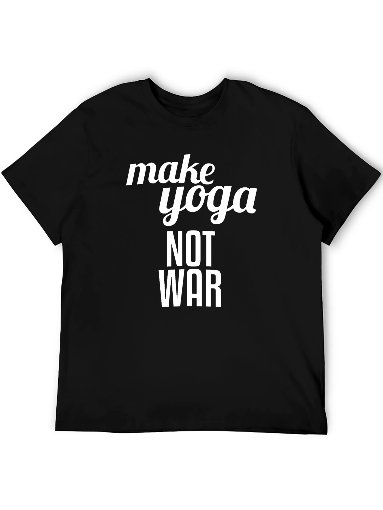 Make Yoga Not War Black T-Shirt