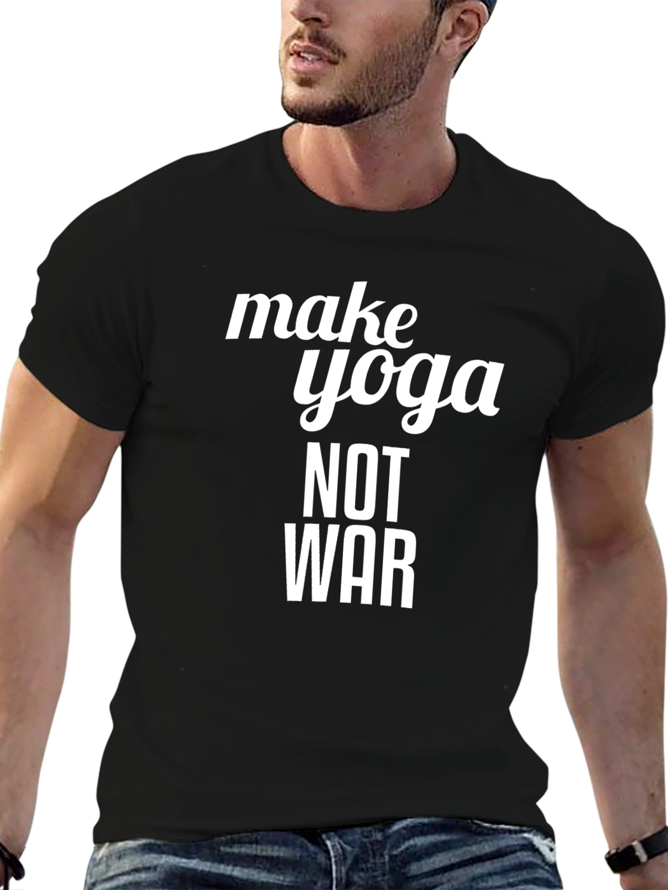 Make Yoga Not War Black T-Shirt