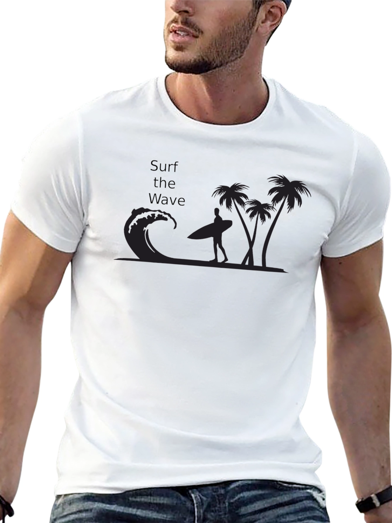 Surf the Wave Black Graphic Tee