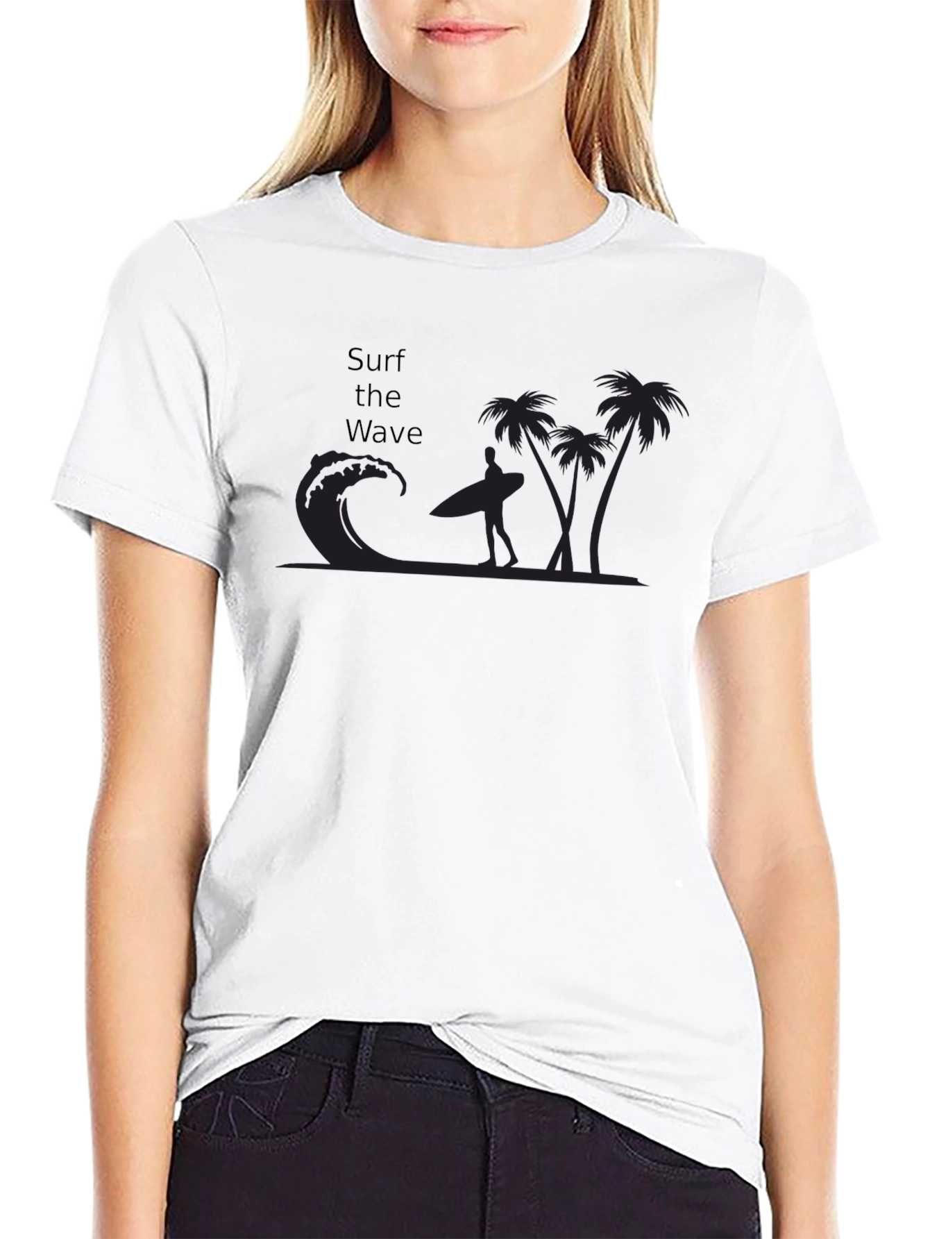 Surf the Wave Black Graphic Tee