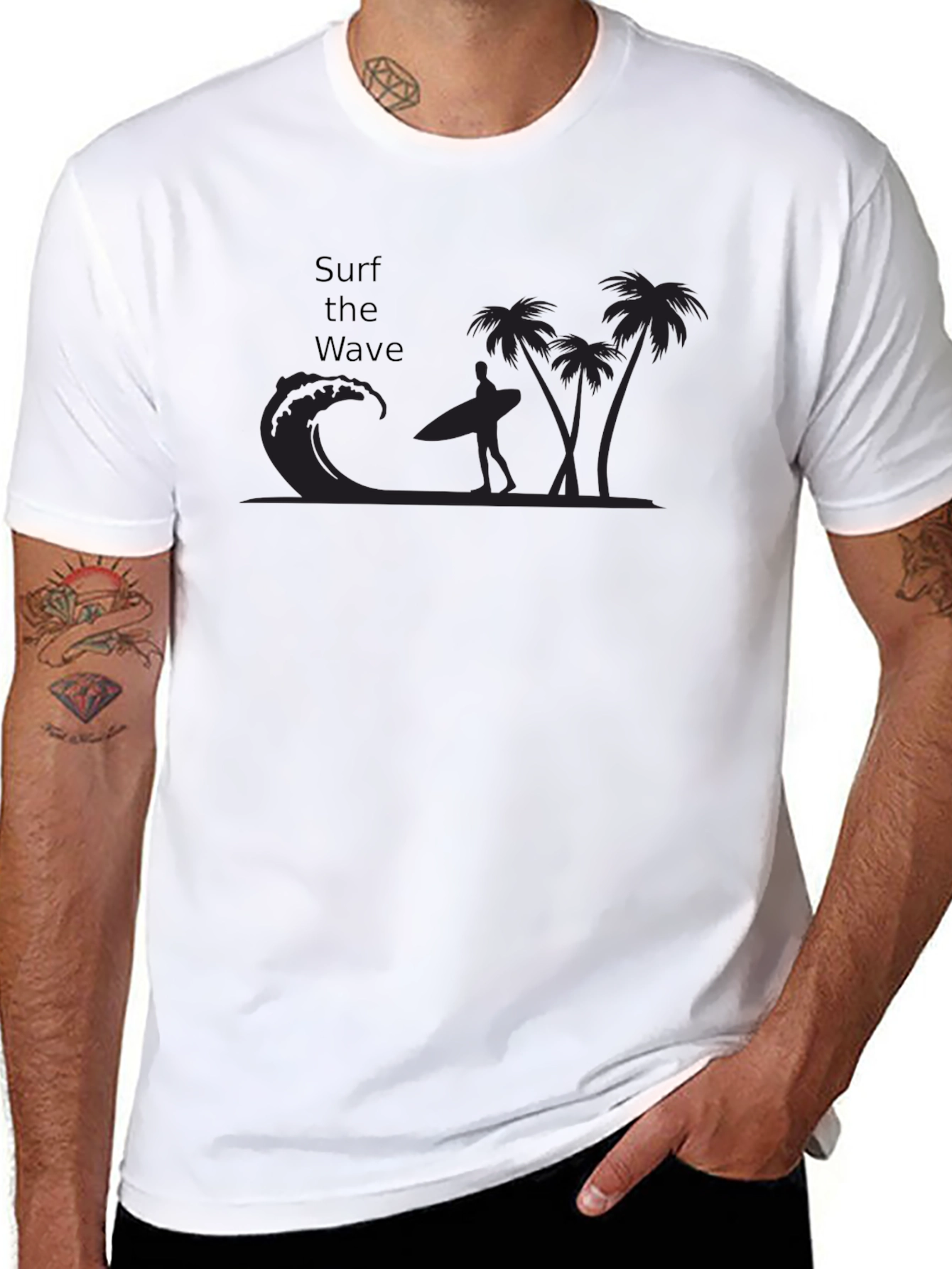 Surf the Wave Black Graphic Tee