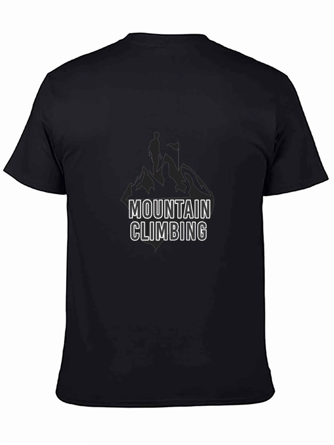 Mountain Climbing Graphic Print Mens Black T-Shirt