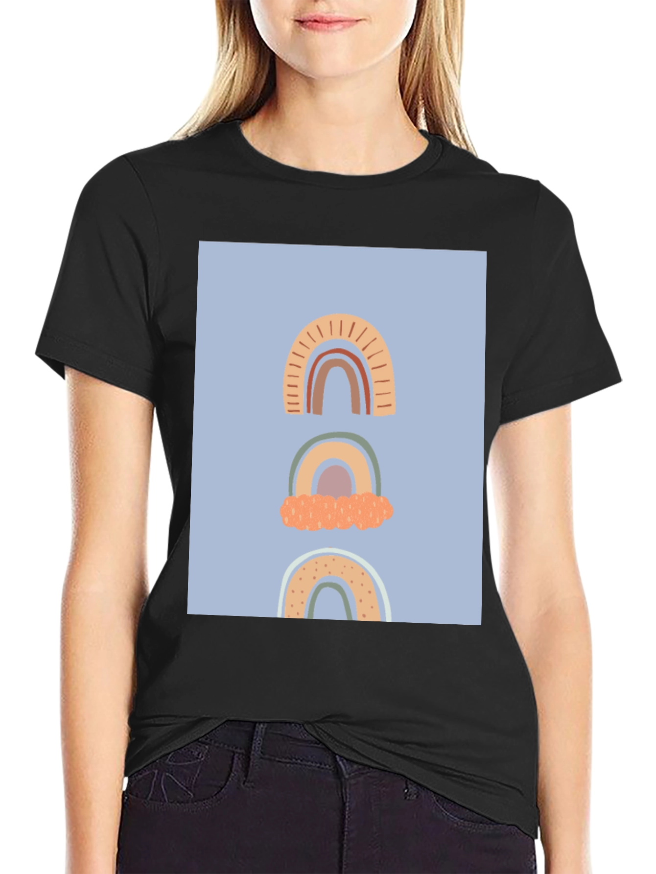 Rainbow Graphic Black T-Shirt