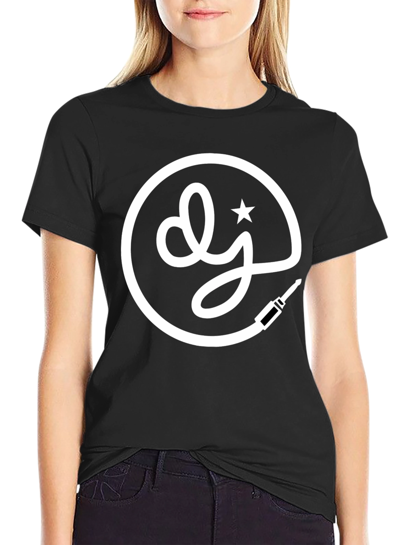 DJ Star Logo Black T-Shirt - Music Lovers Tee