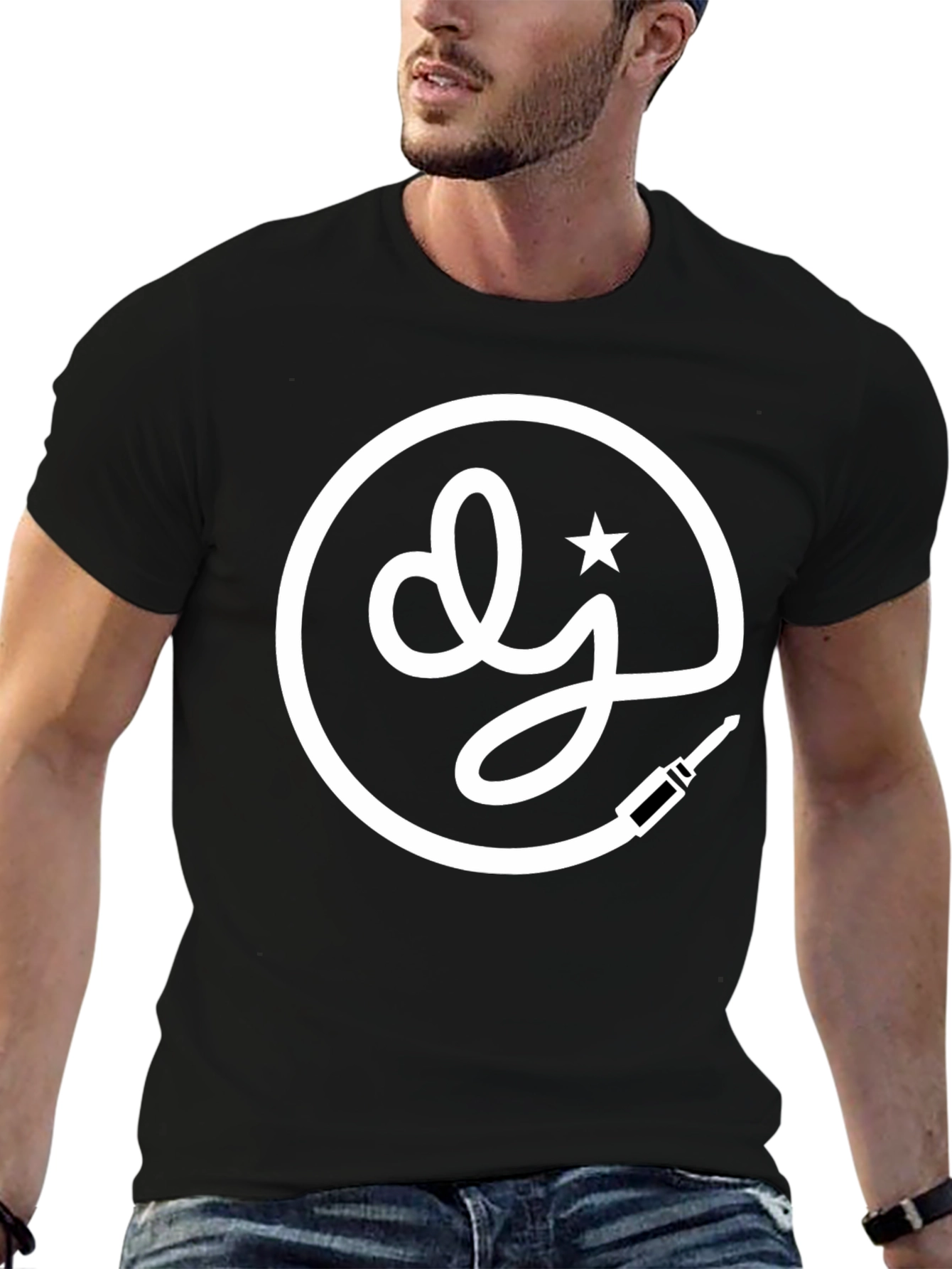 DJ Star Logo Black T-Shirt - Music Lovers Tee