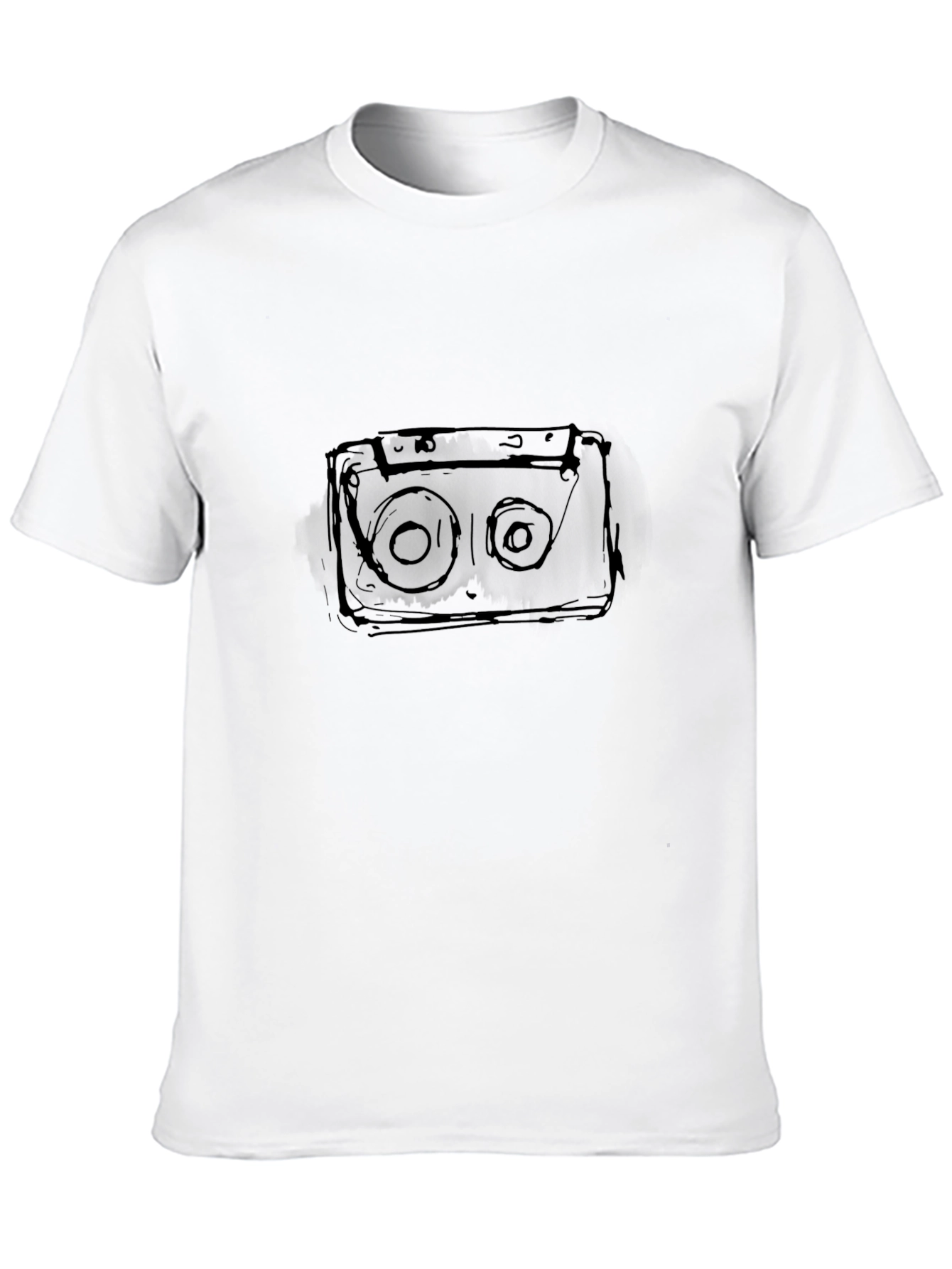 Retro Cassette Tape Graphic T-Shirt - Black