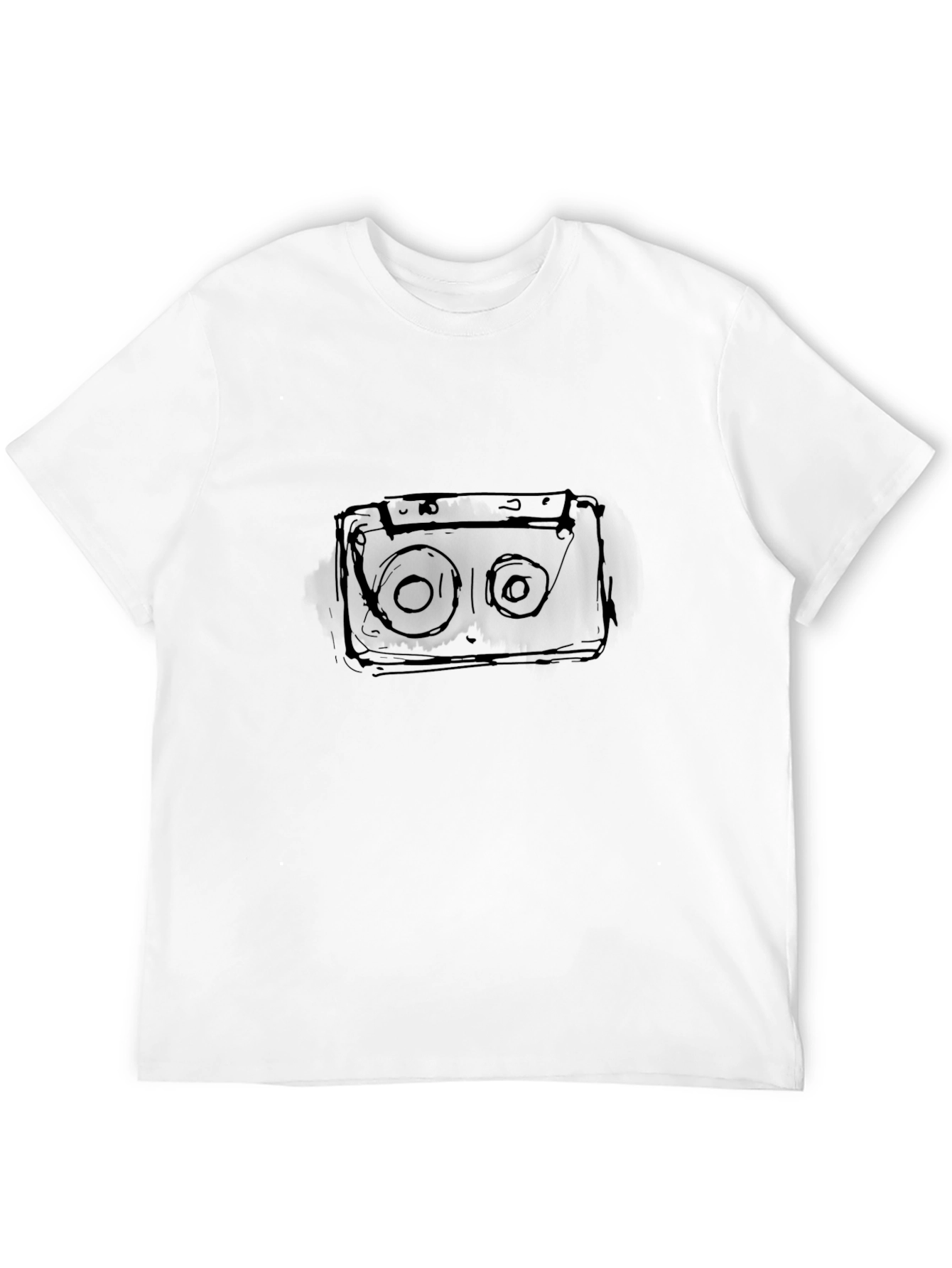 Retro Cassette Tape Graphic T-Shirt - Black