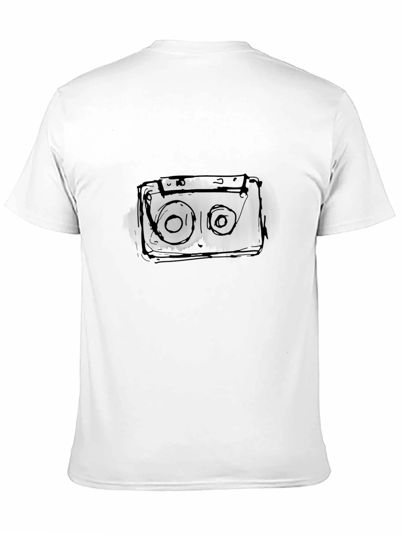 Retro Cassette Tape Graphic T-Shirt - Black