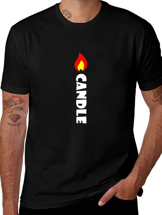 Candle Flame Graphic Tee - Black