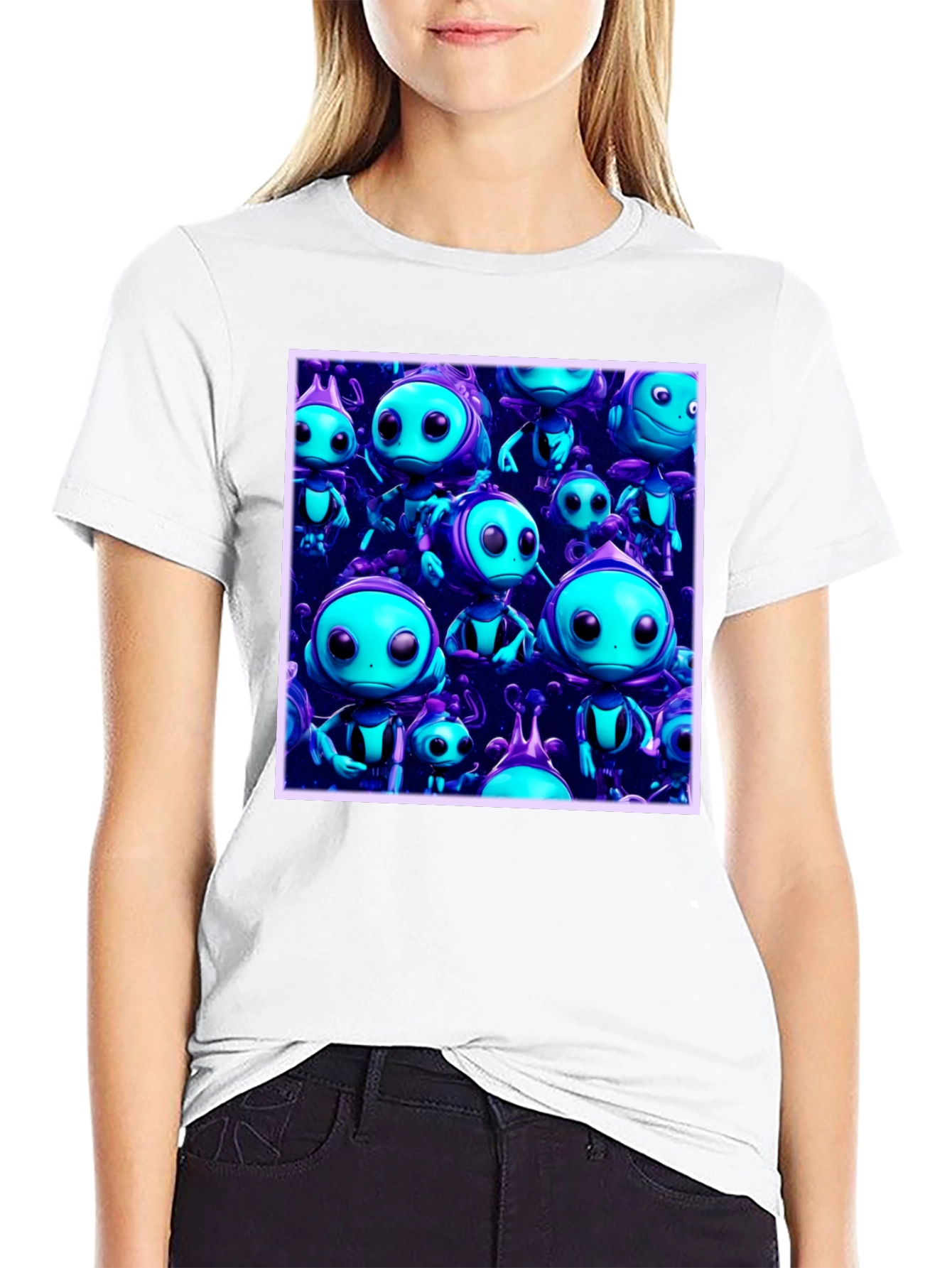 Funky Alien Graphic Tee - Black