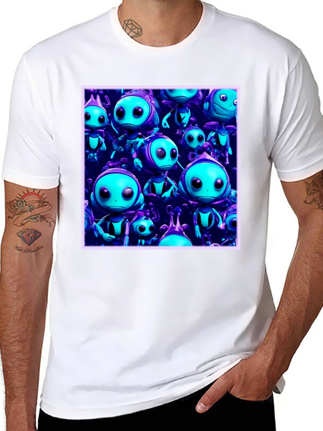 Funky Alien Graphic Tee - Black