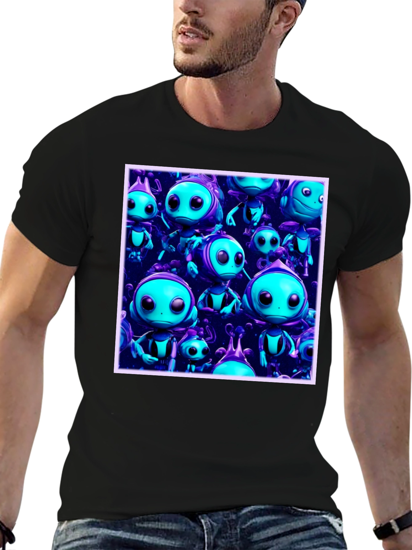 Funky Alien Graphic Tee - Black