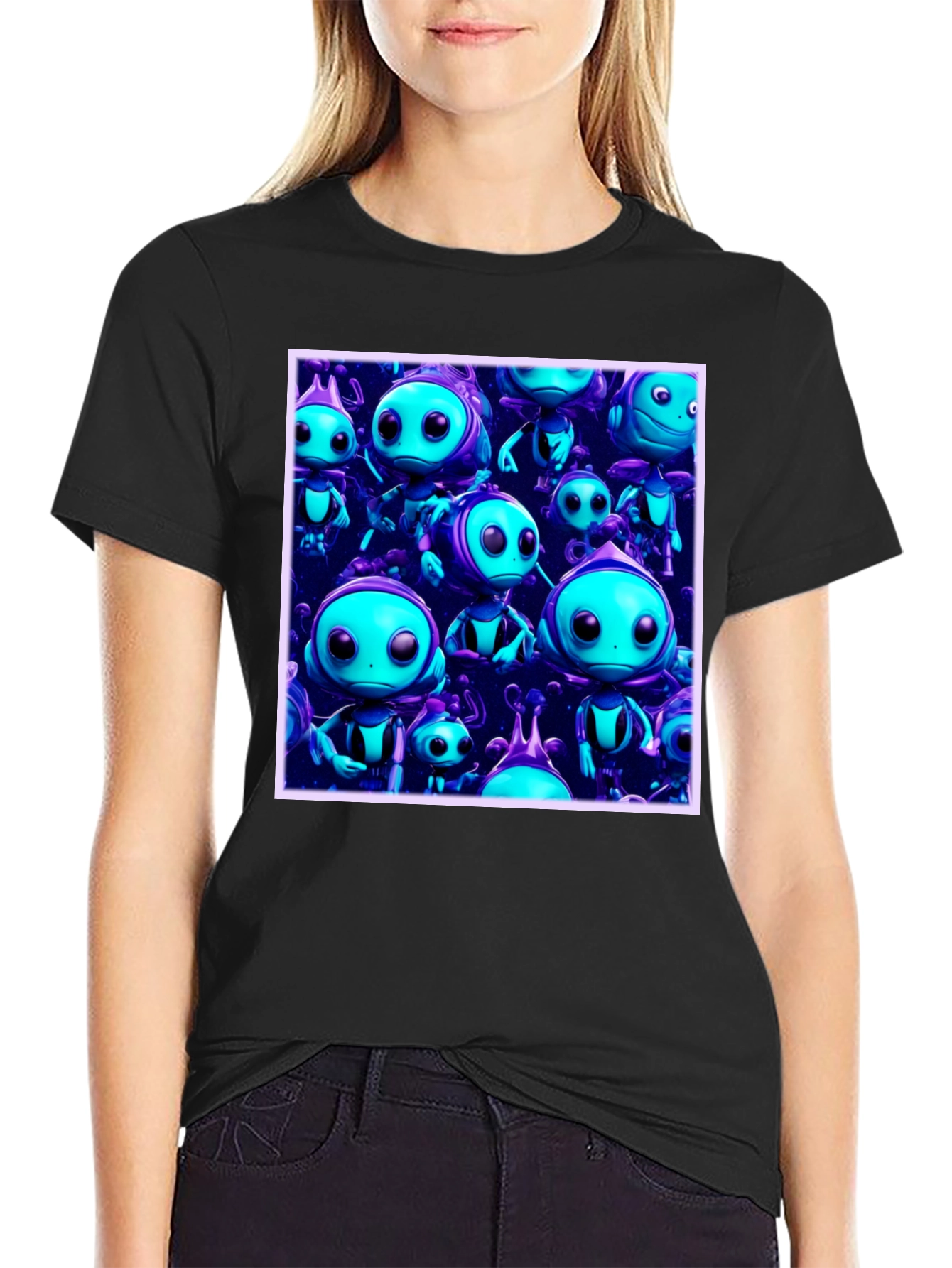 Funky Alien Graphic Tee - Black
