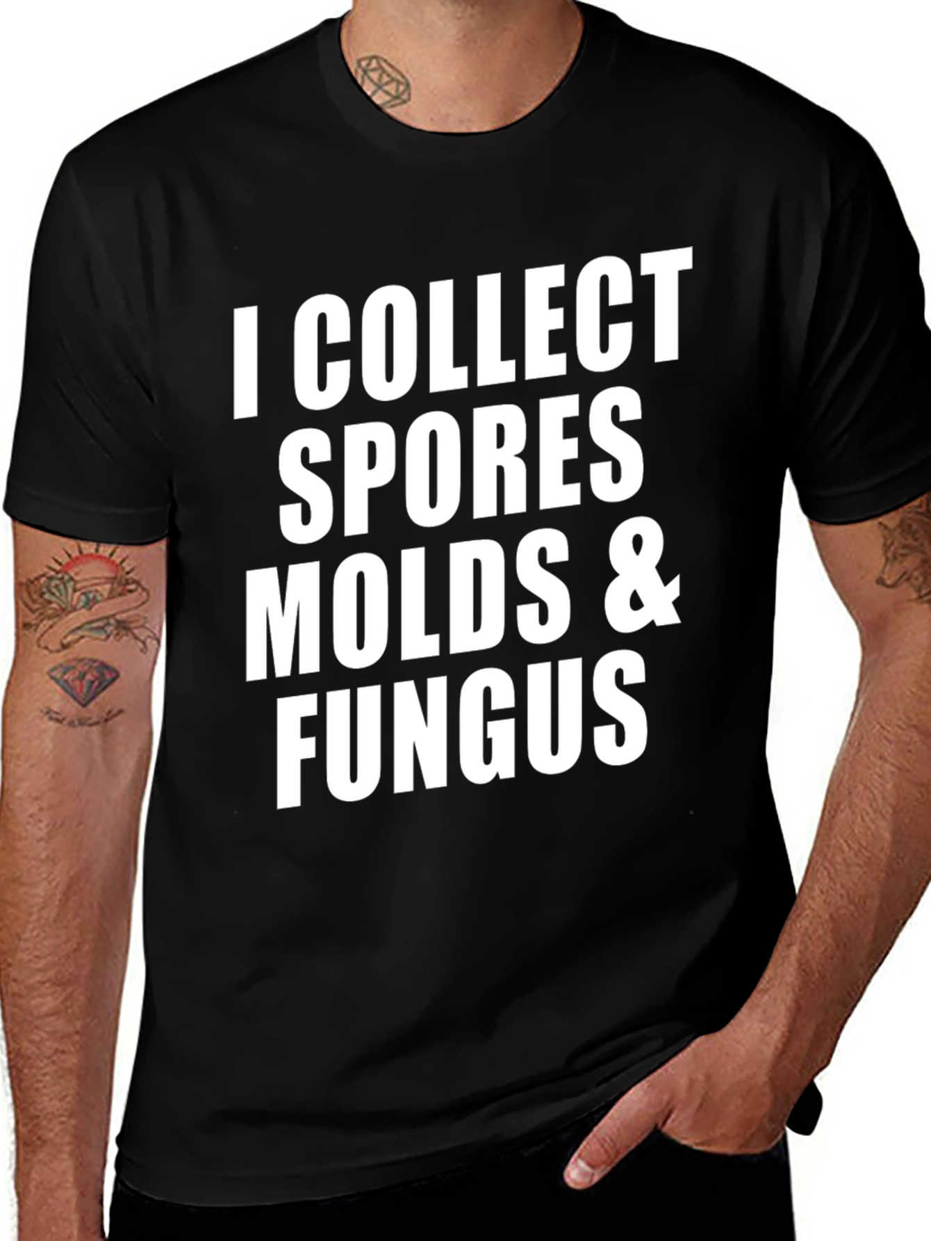 I Collect Spores Molds & Fungus Black T-Shirt