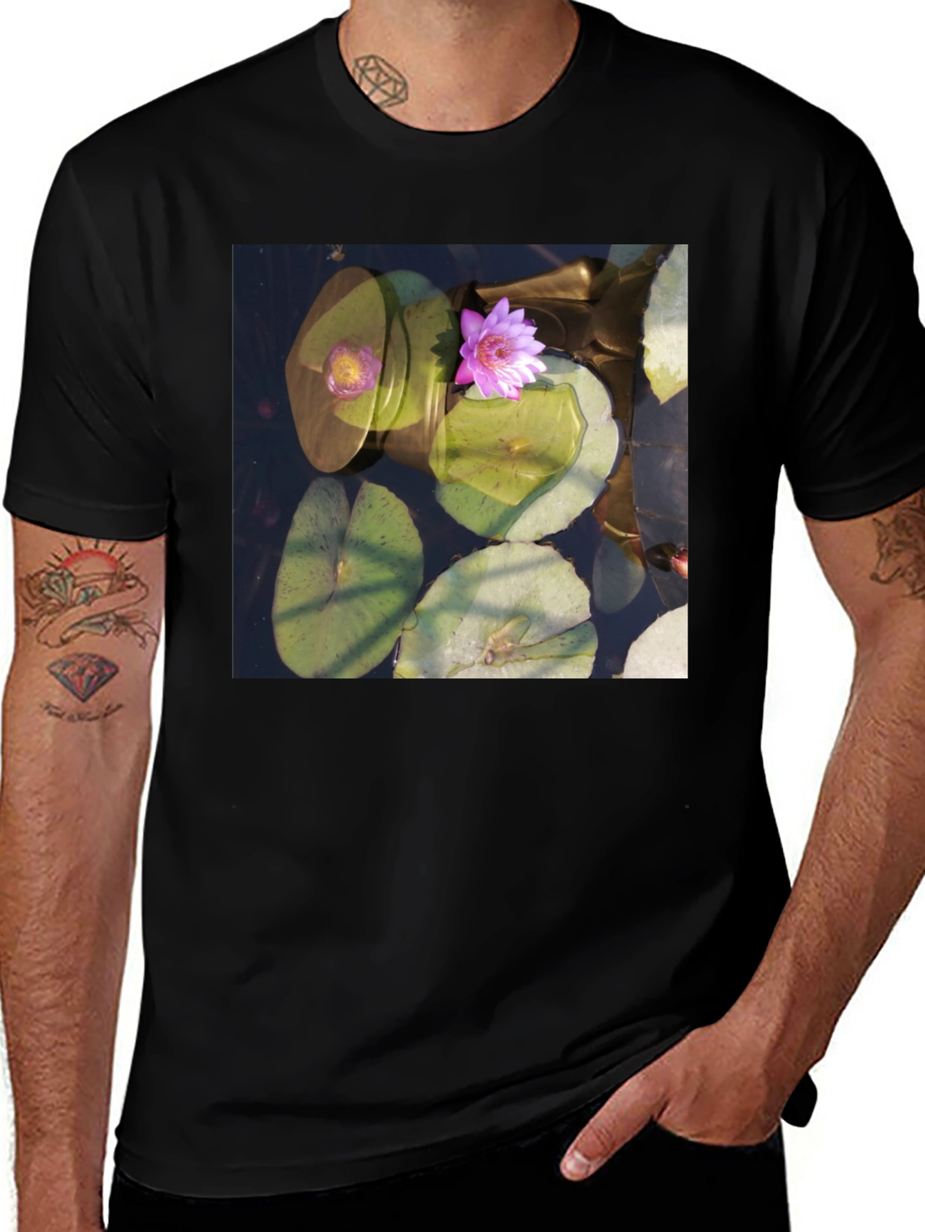 Lotus Pond Graphic Tee - Nature Inspired Design