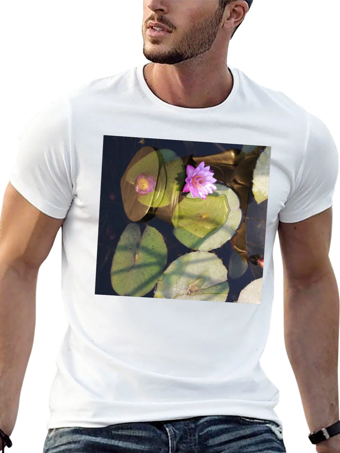 Lotus Pond Graphic Tee - Nature Inspired Design