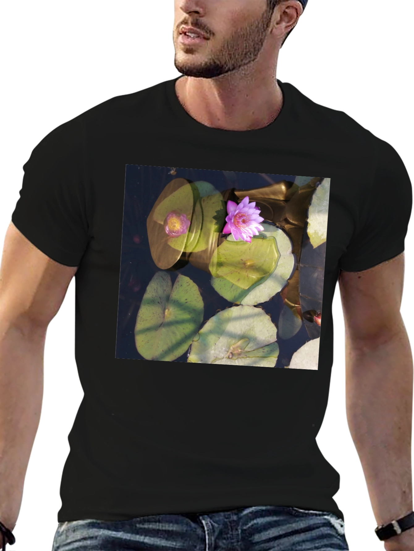 Lotus Pond Graphic Tee - Nature Inspired Design