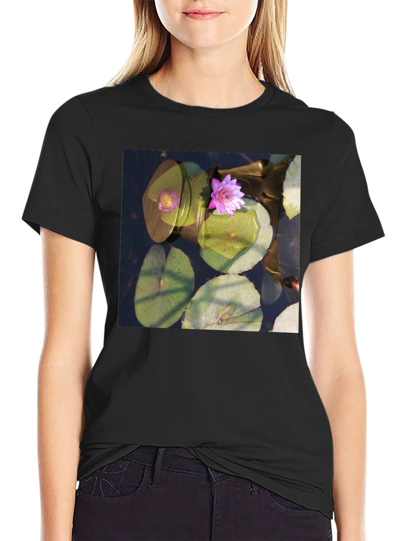 Lotus Pond Graphic Tee - Nature Inspired Design