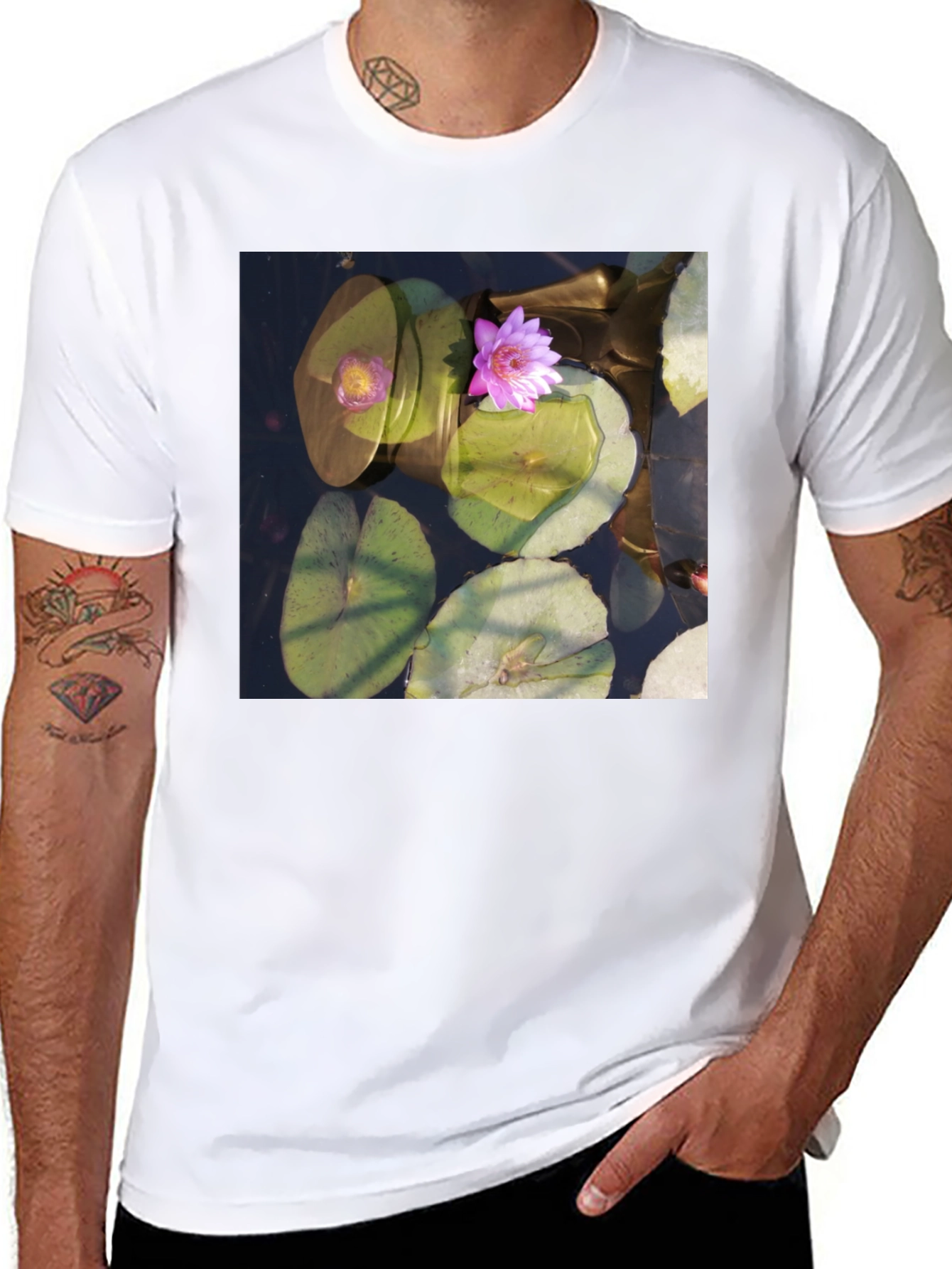 Lotus Pond Graphic Tee - Nature Inspired Design