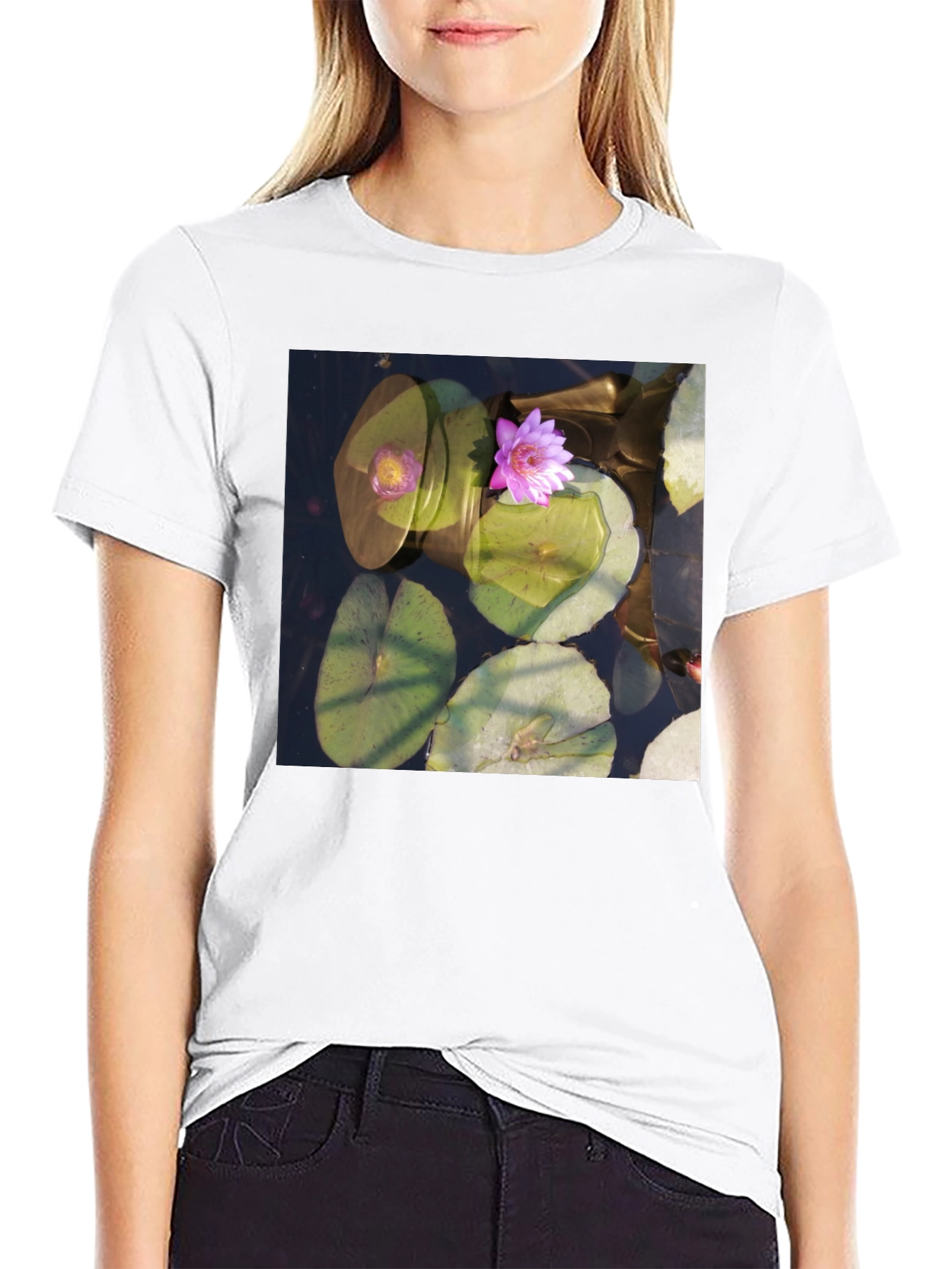 Lotus Pond Graphic Tee - Nature Inspired Design