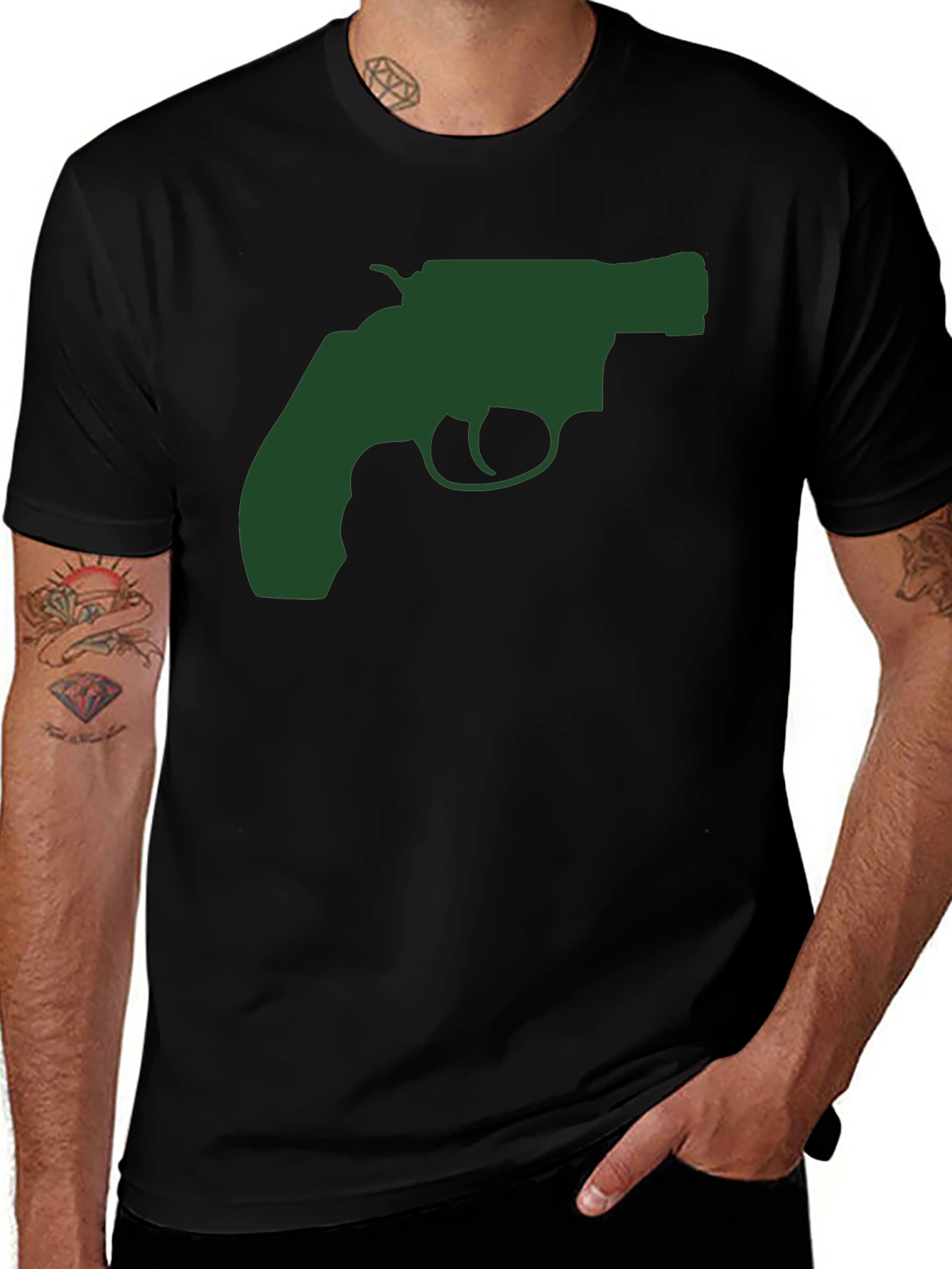 Revolver Graphic Tee - Cool Gun Design Shirt