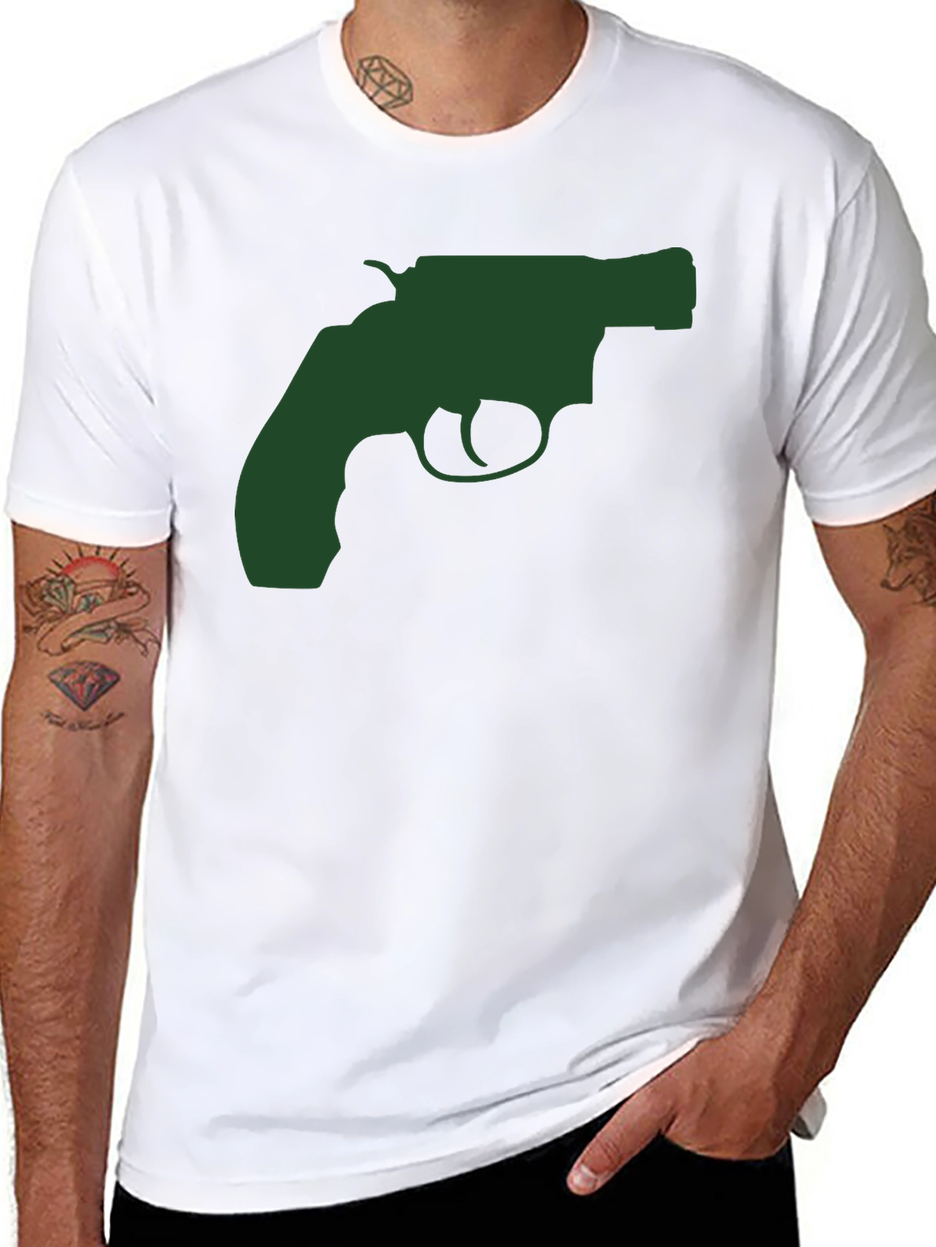 Revolver Graphic Tee - Cool Gun Design Shirt
