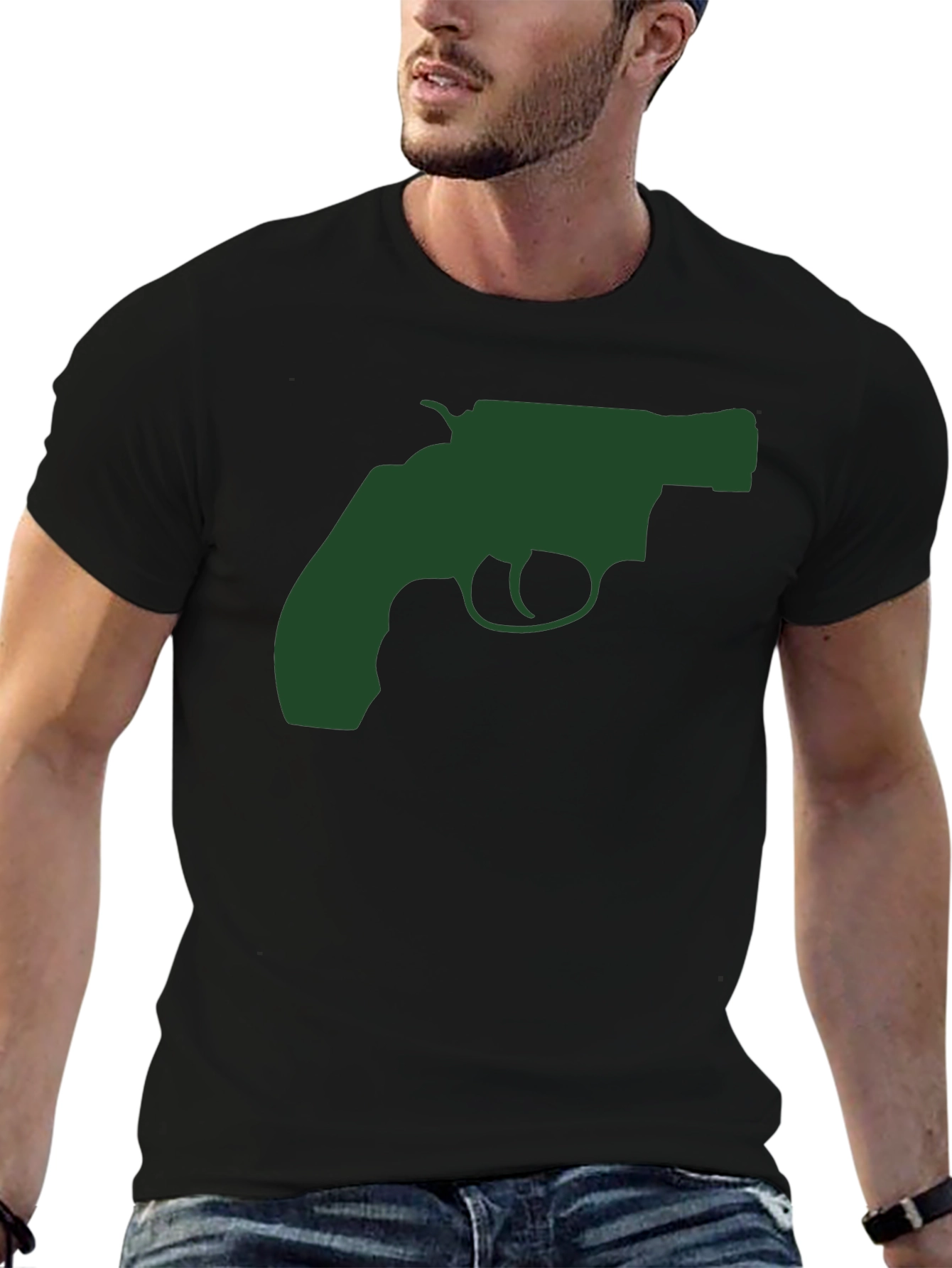 Revolver Graphic Tee - Cool Gun Design Shirt