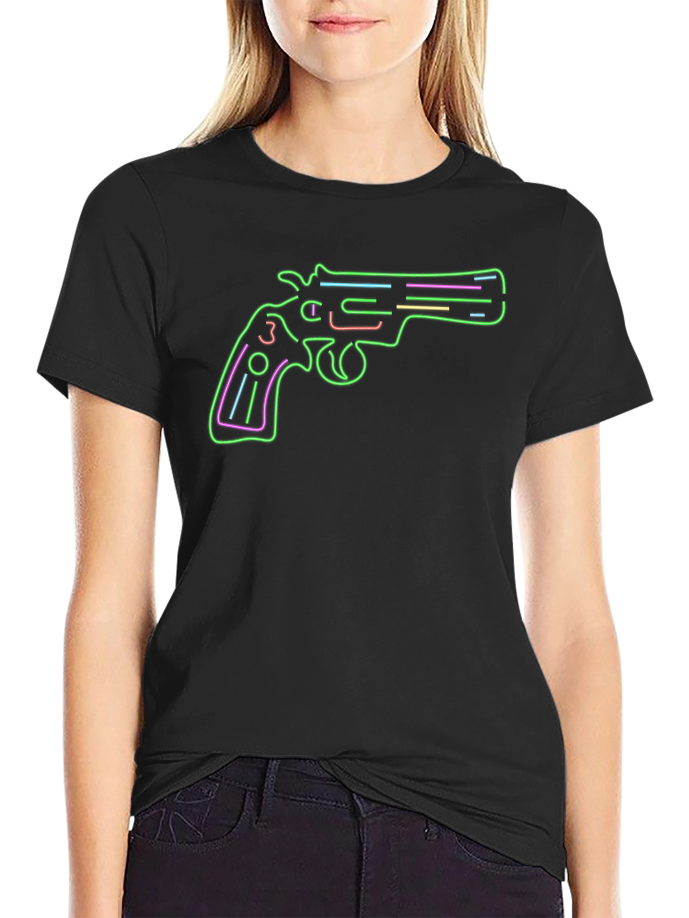 Neon Gun Graphic Tee - Stylish Mens T-Shirt