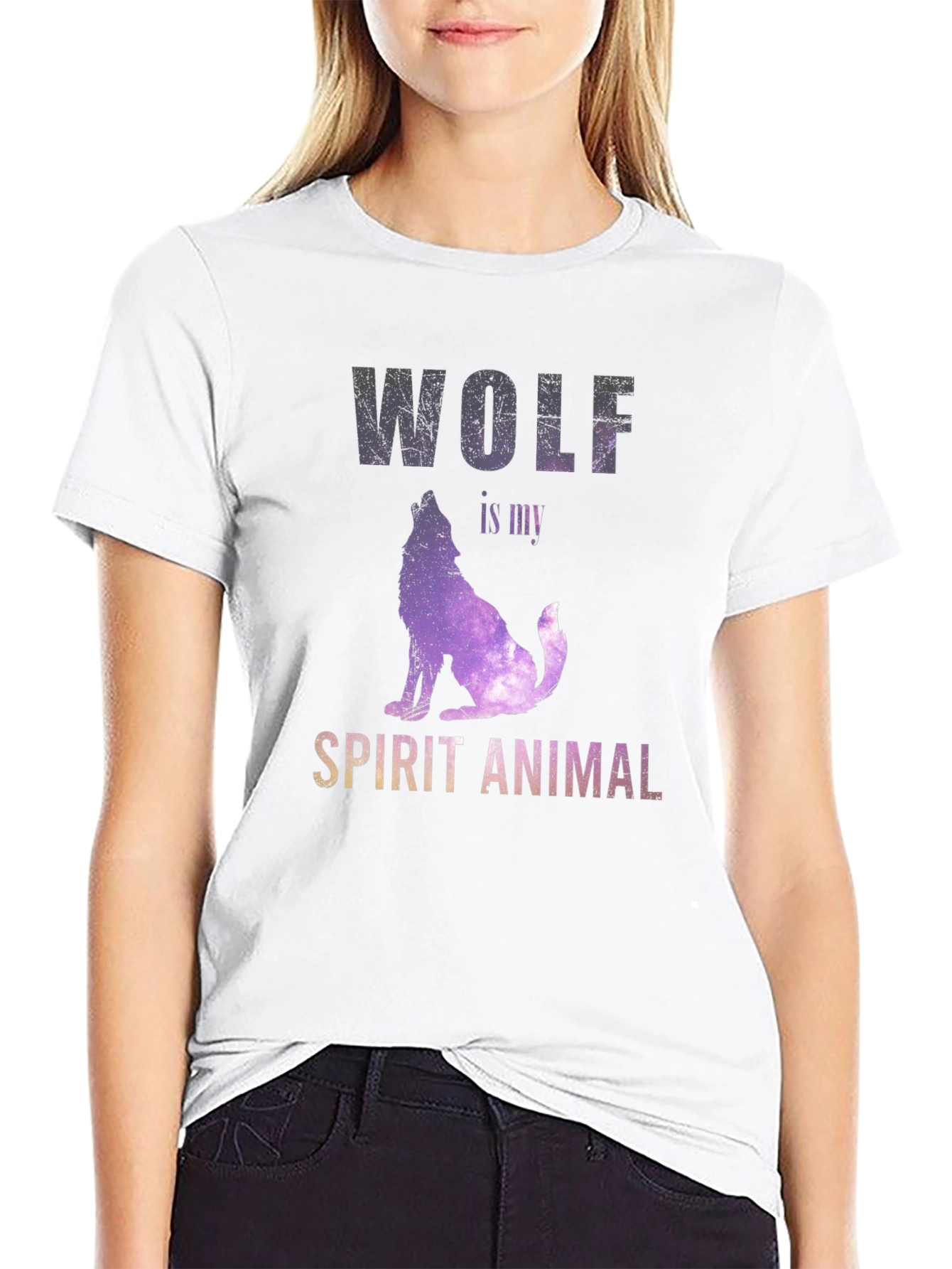Wolf Spirit Animal Graphic Tee - Unisex Black T-Shirt