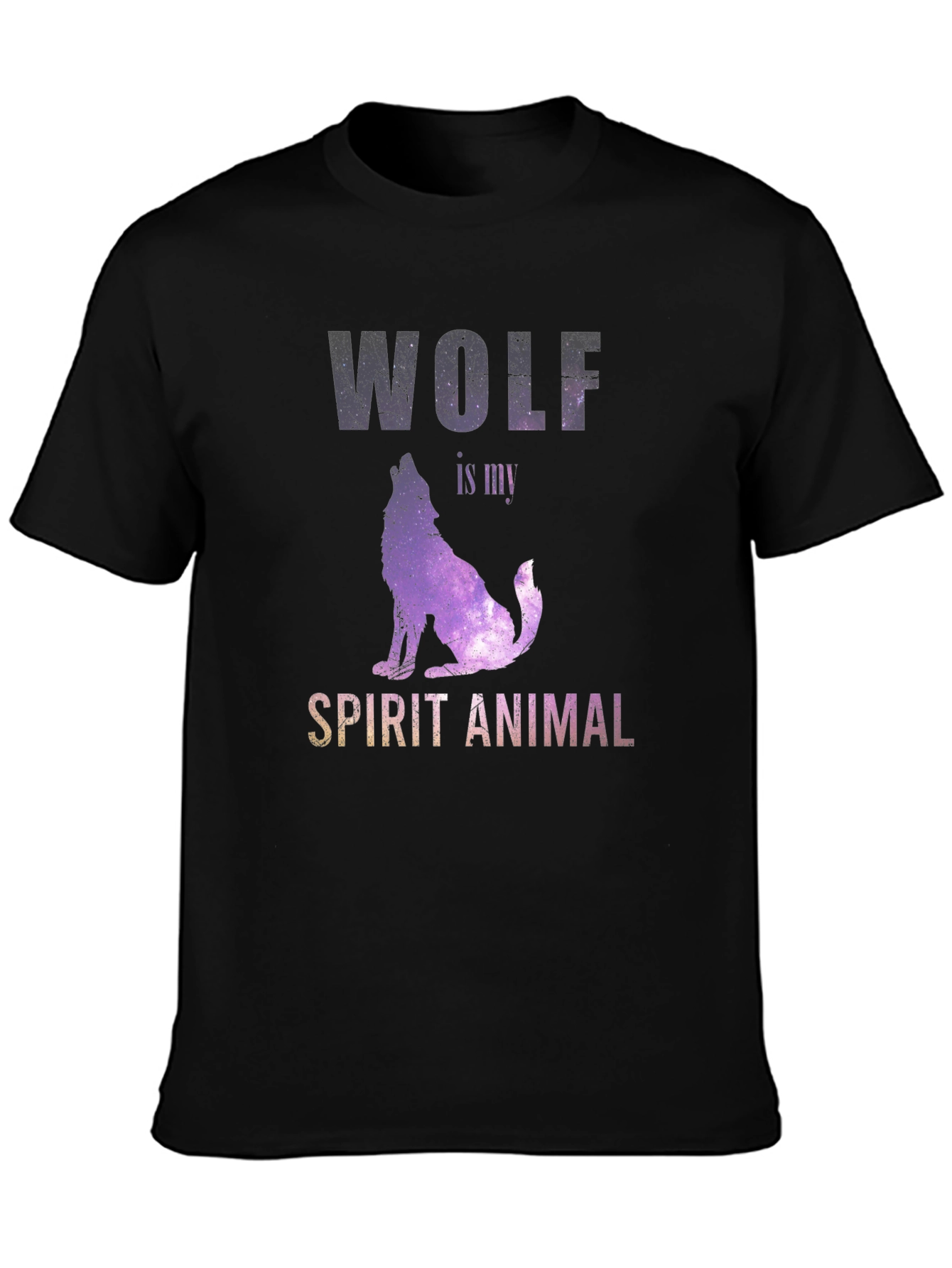 Wolf Spirit Animal Graphic Tee - Unisex Black T-Shirt