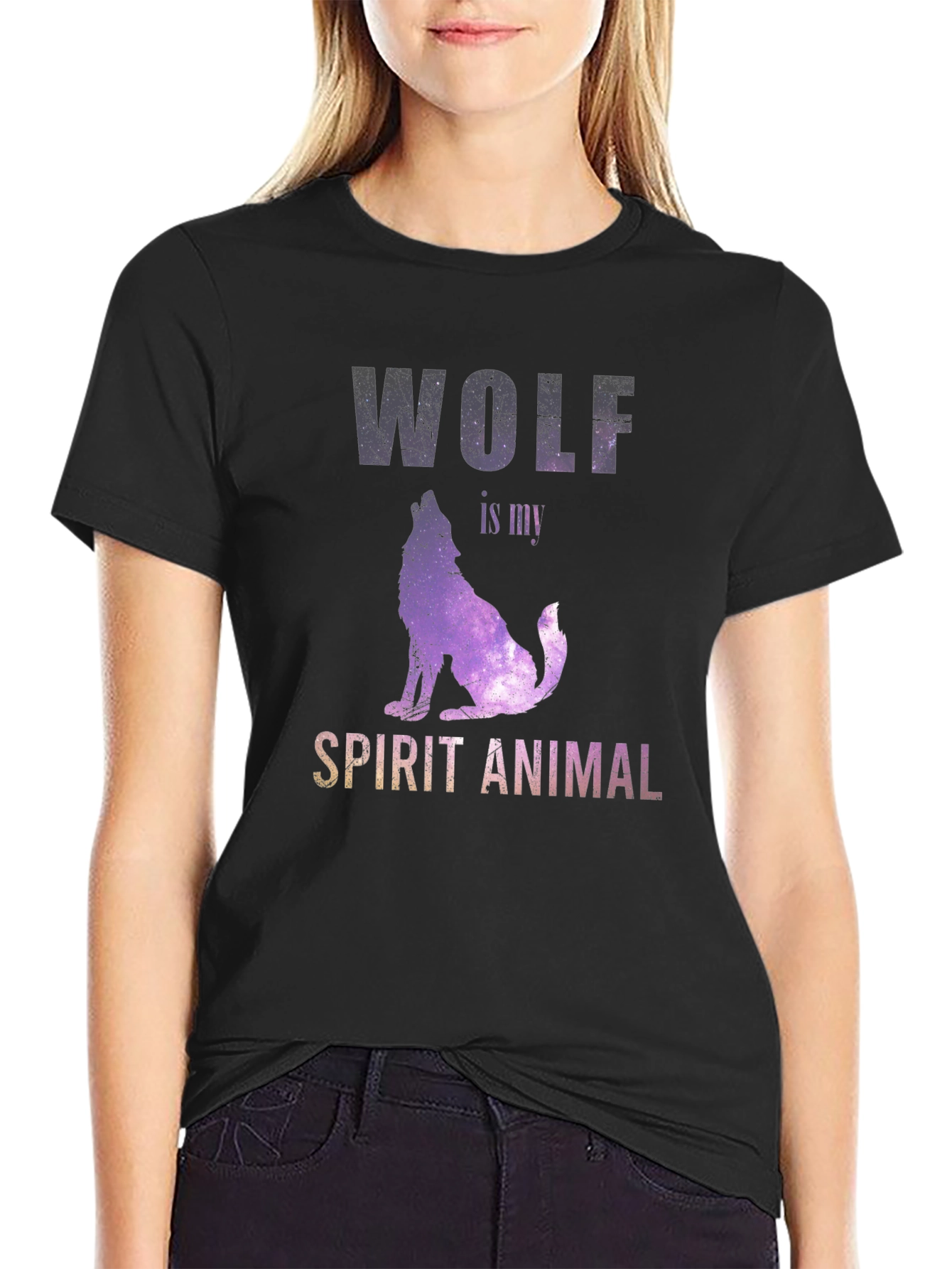 Wolf Spirit Animal Graphic Tee - Unisex Black T-Shirt