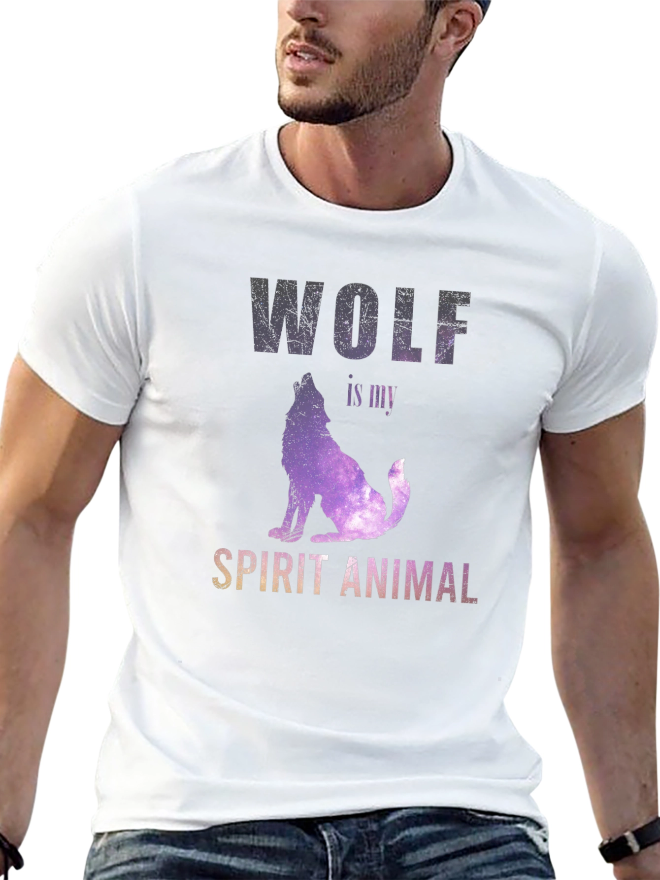 Wolf Spirit Animal Graphic Tee - Unisex Black T-Shirt