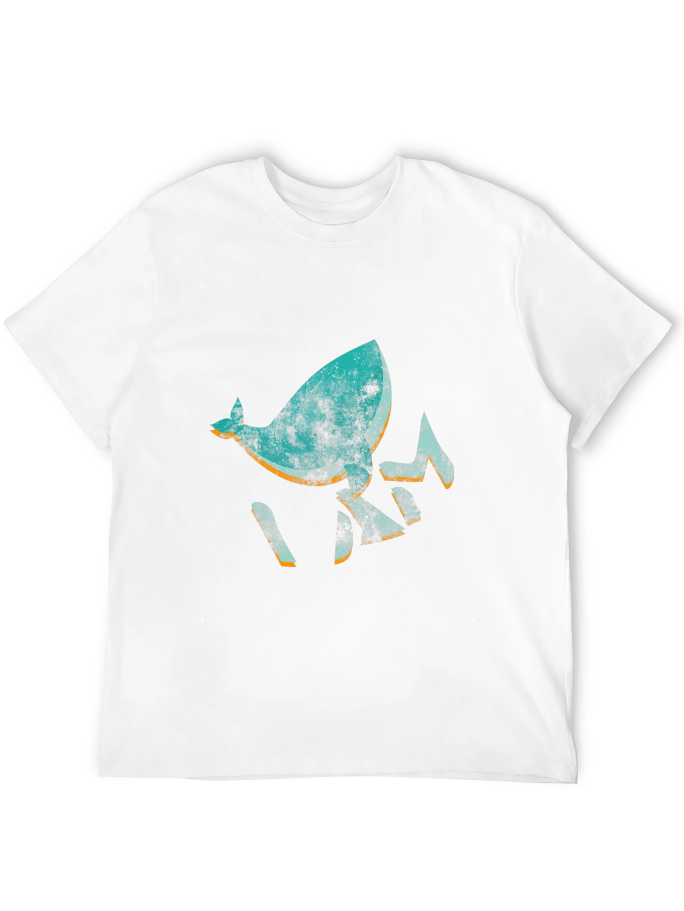 Abstract Whale Graphic Black T-Shirt
